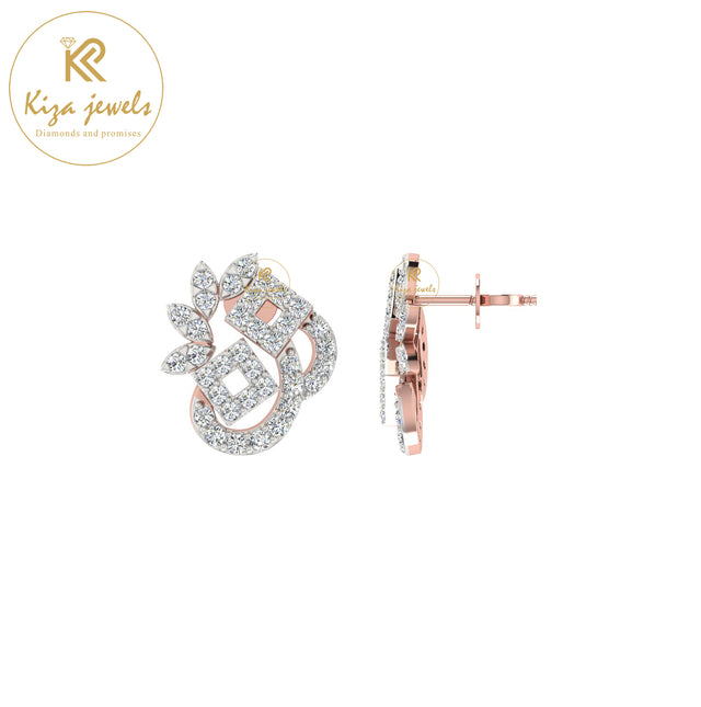 0.47 TDW Round Cut Diamond Women's stud Earring