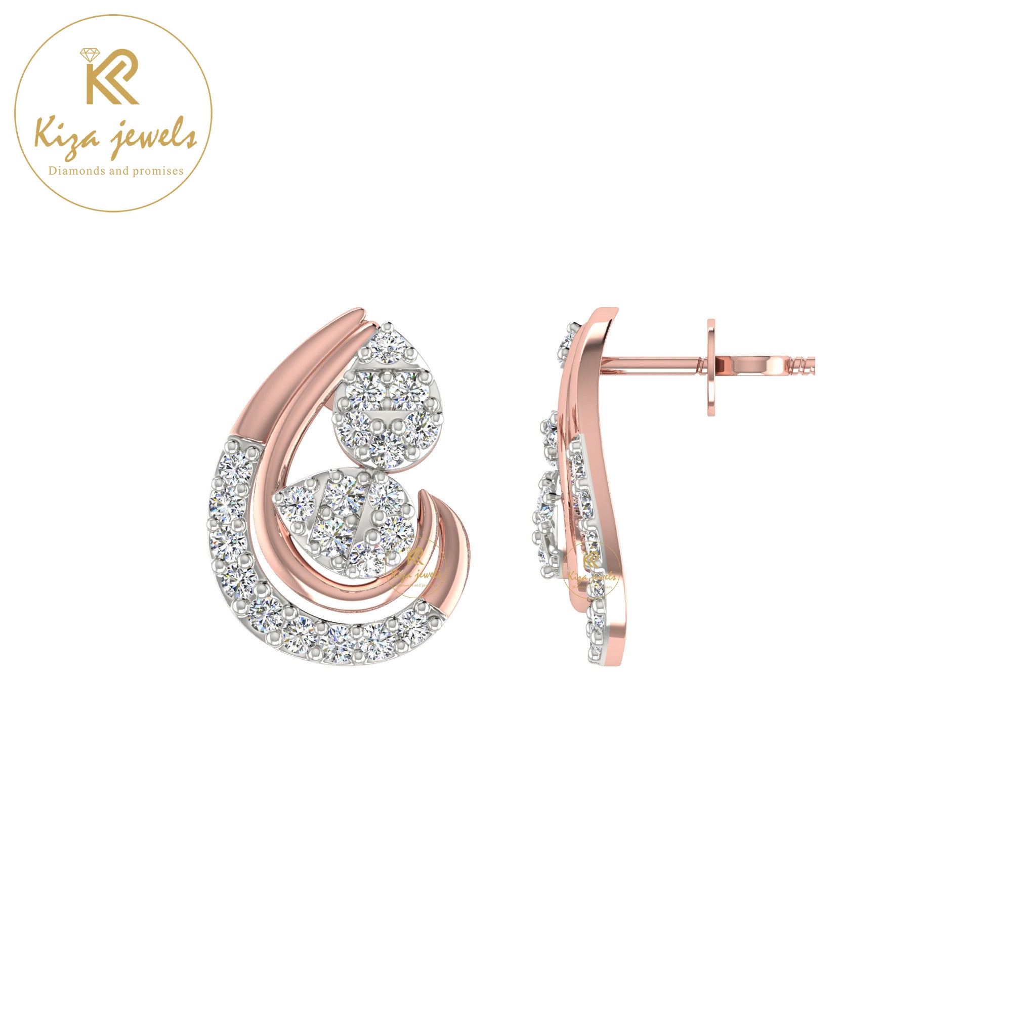 0.36 TDW Round Cut Diamond Women's Stud Earring