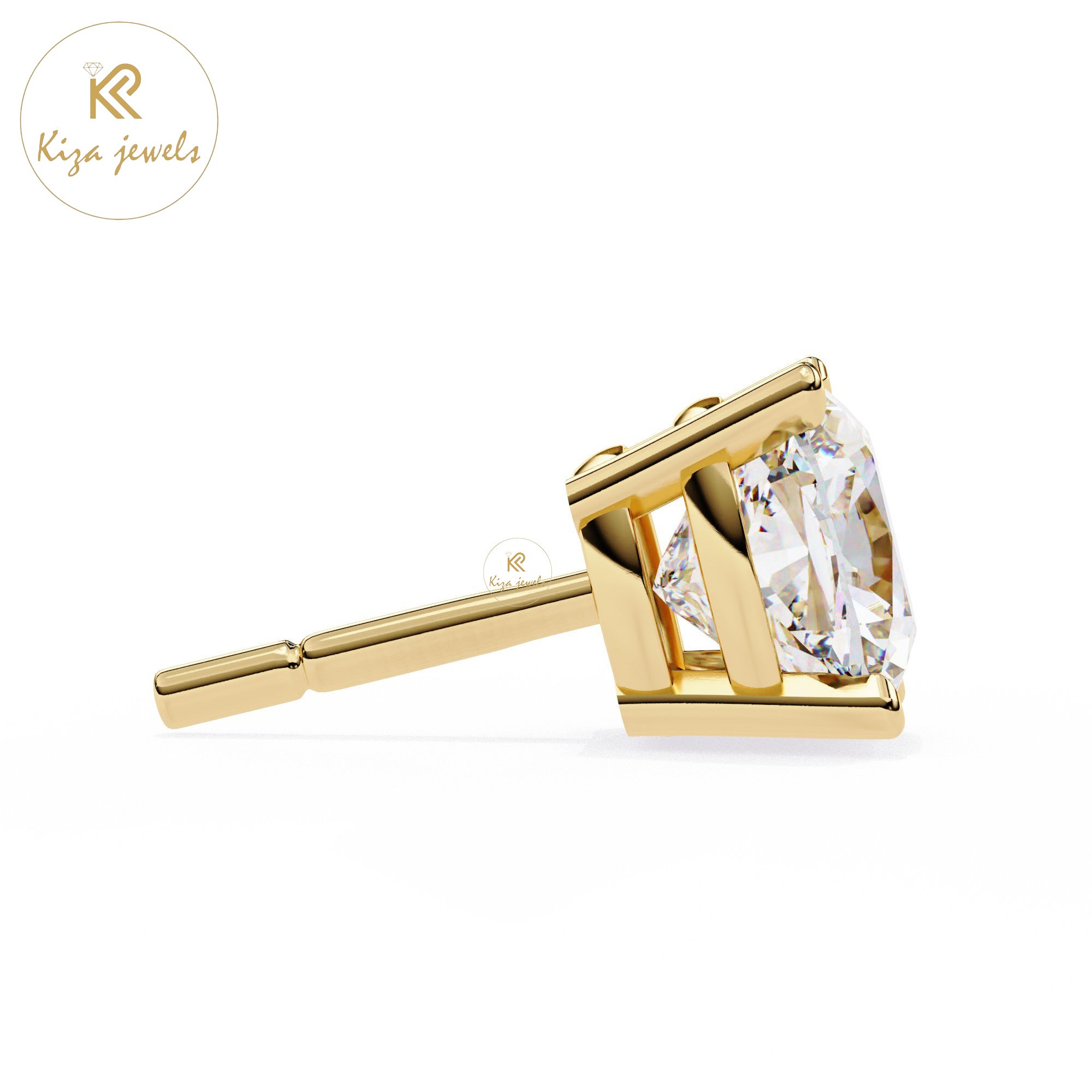 2.33 TDW Cushion Cut Diamond Stud Earring