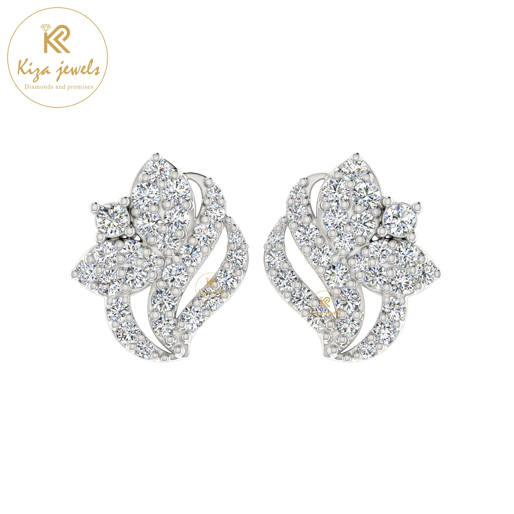 0.74 TDW Round Cut Diamond Women's Stud Earring