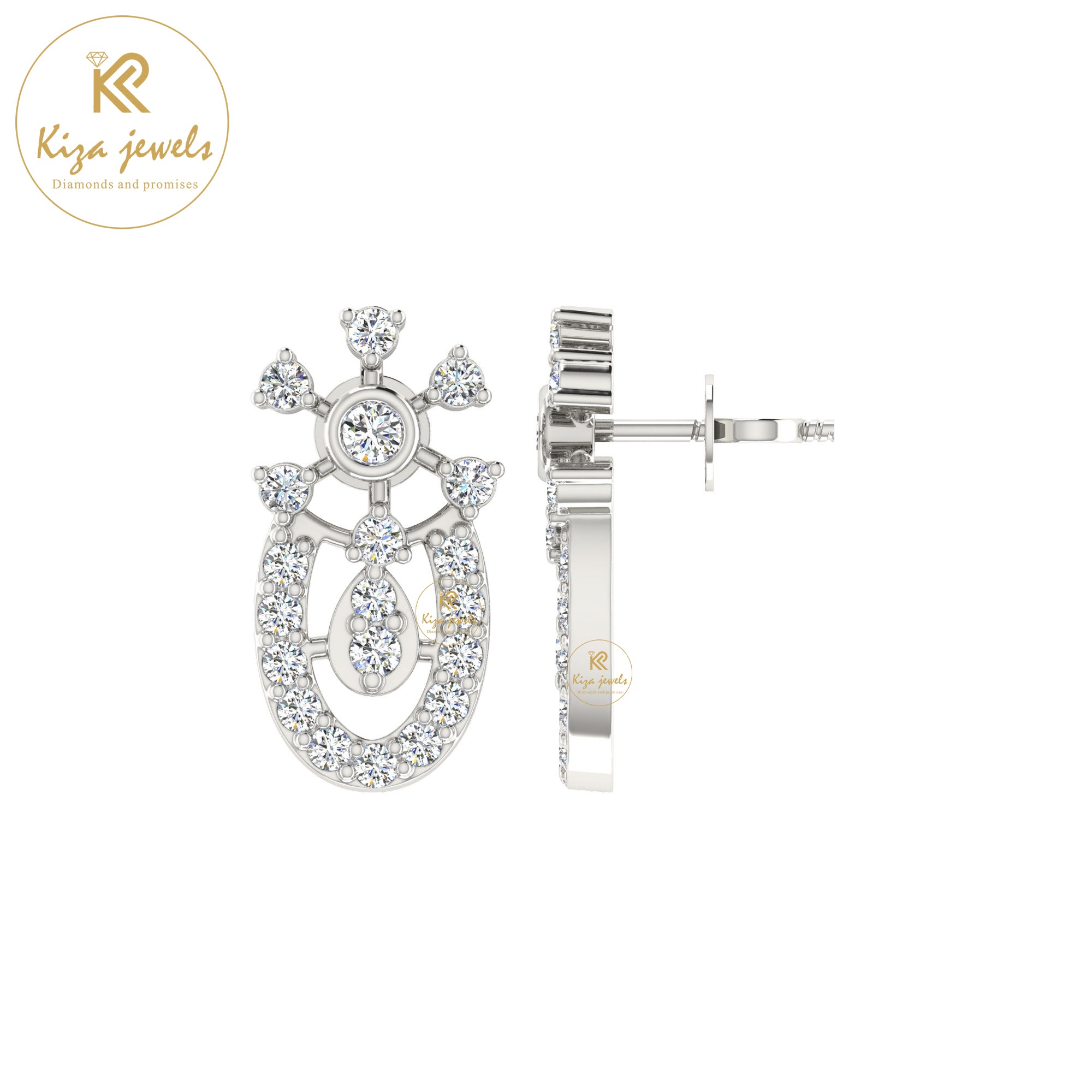 0.41 TDW Round Cut Diamond Women's Stud Earring