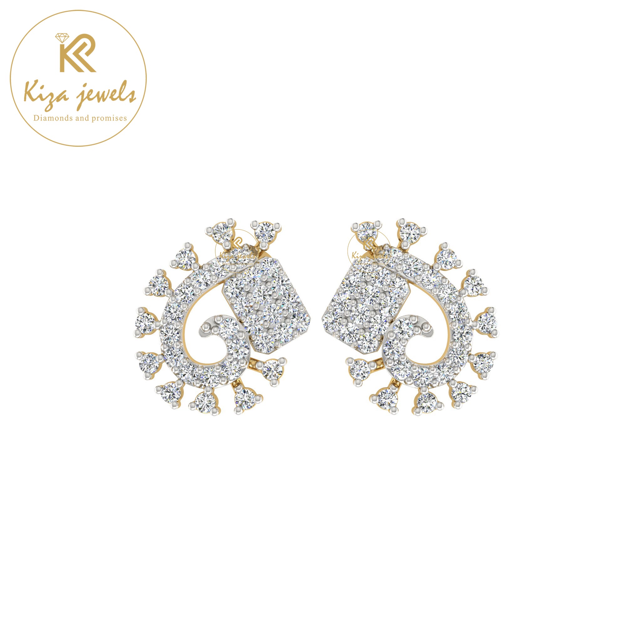 0.56 TDW Round Cut Diamond Women's Stud Earring