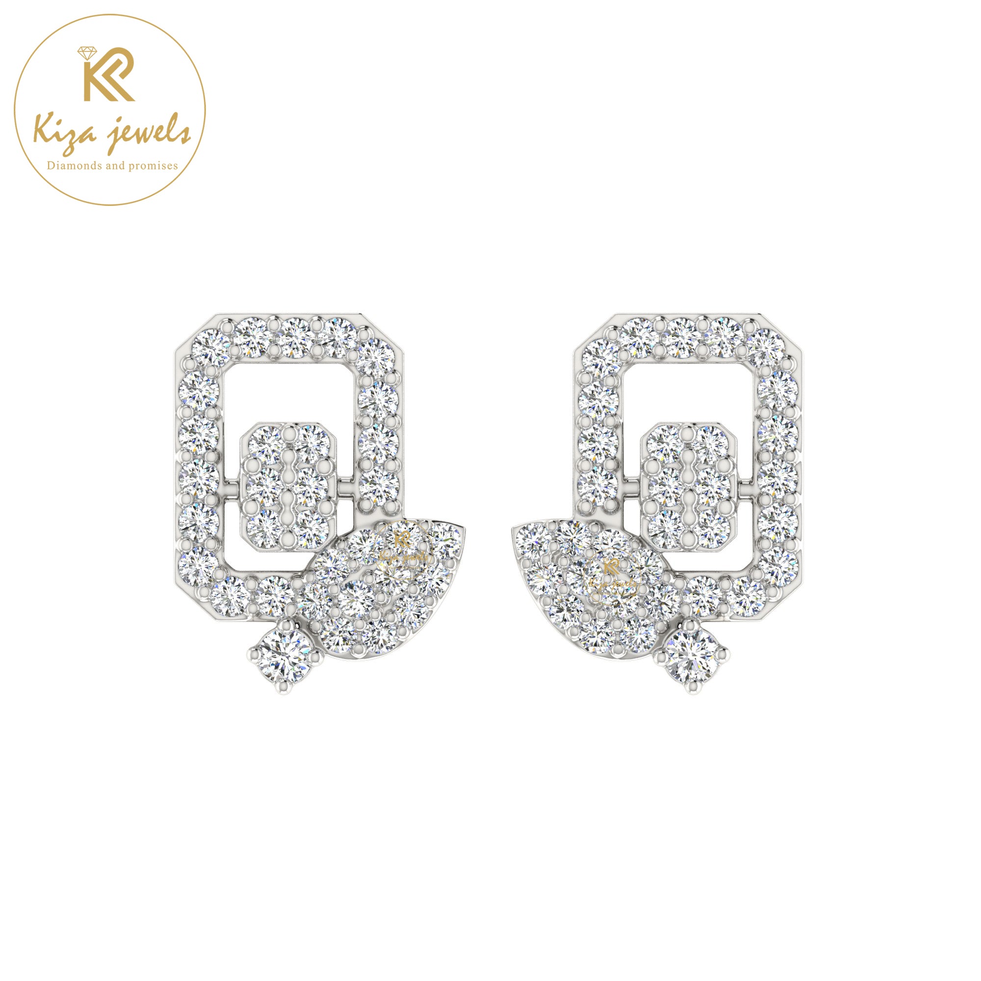0.52 TDW Round Cut Diamond Women's Stud Earring
