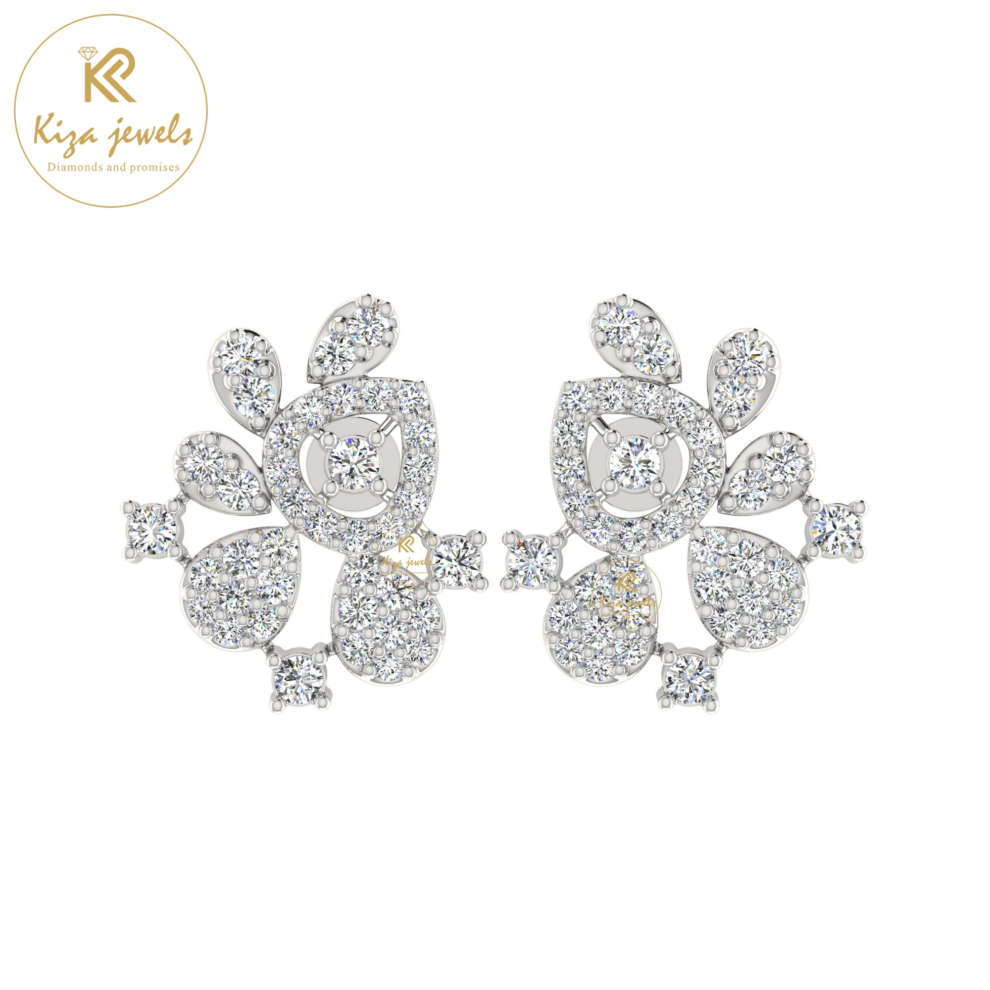 0.72 TDW Round Cut Diamond Women's Stud Earring