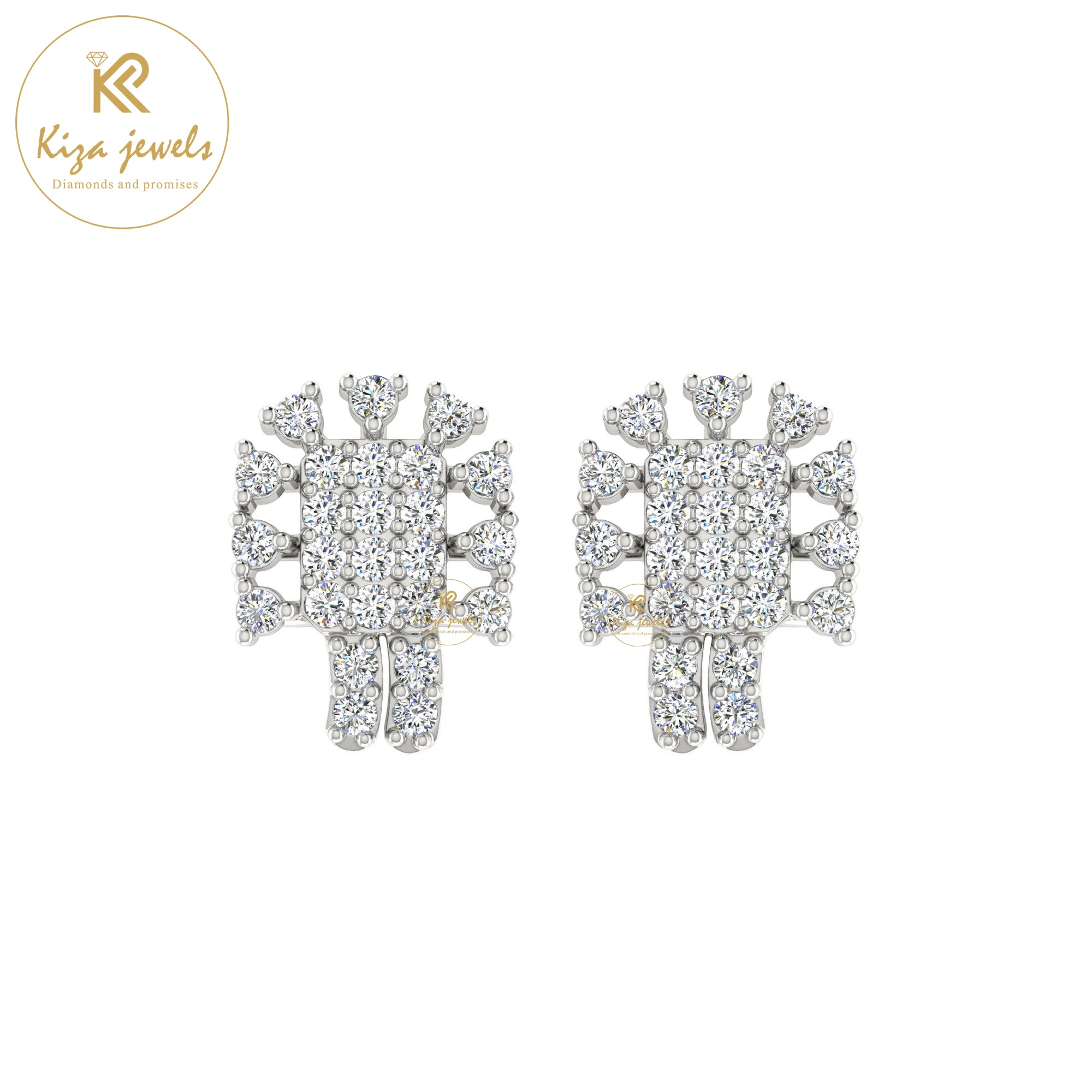 0.41 TDW Round Cut Diamond Women's Stud Earring