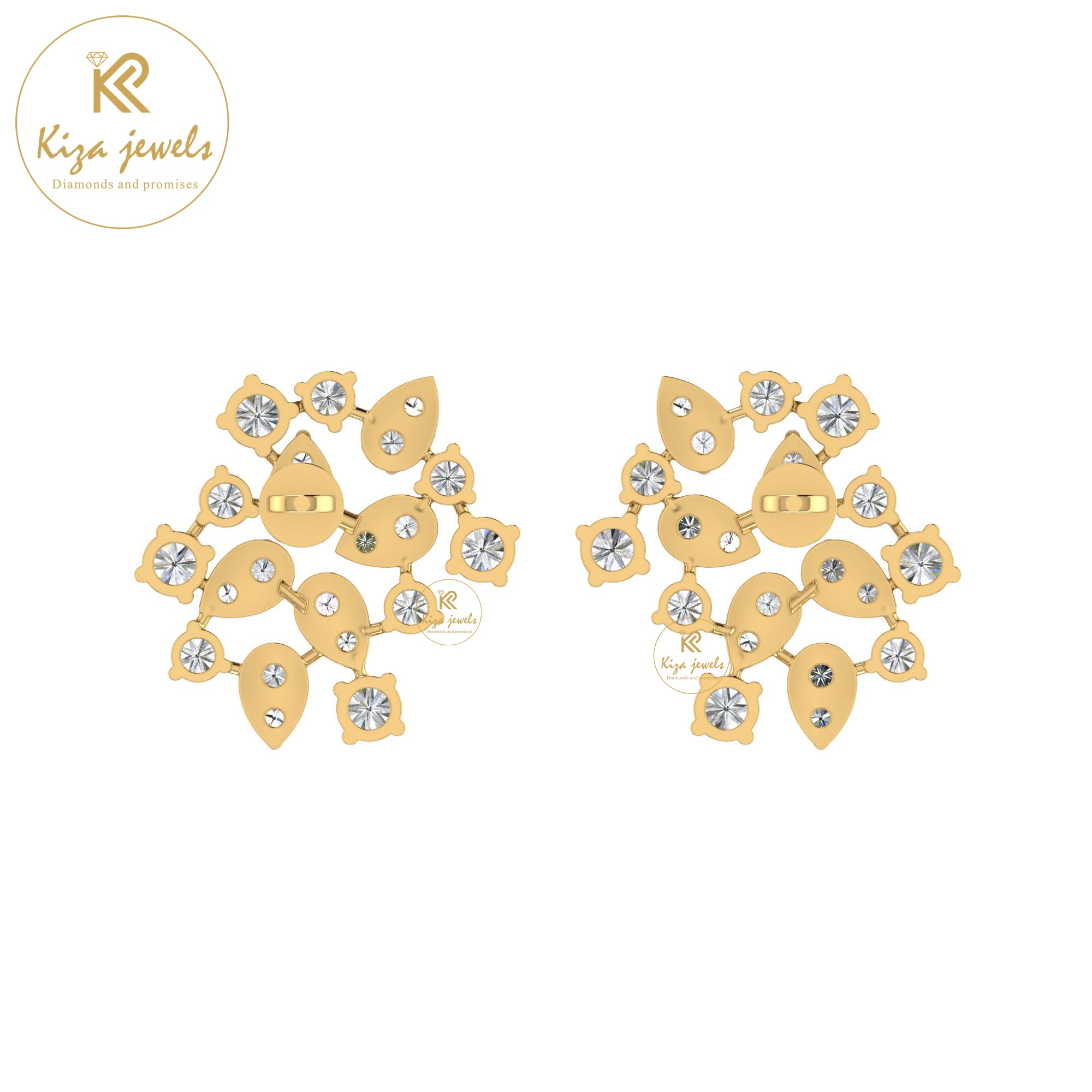 1.191 TDW Round Cut Diamond Women's Stud Earring