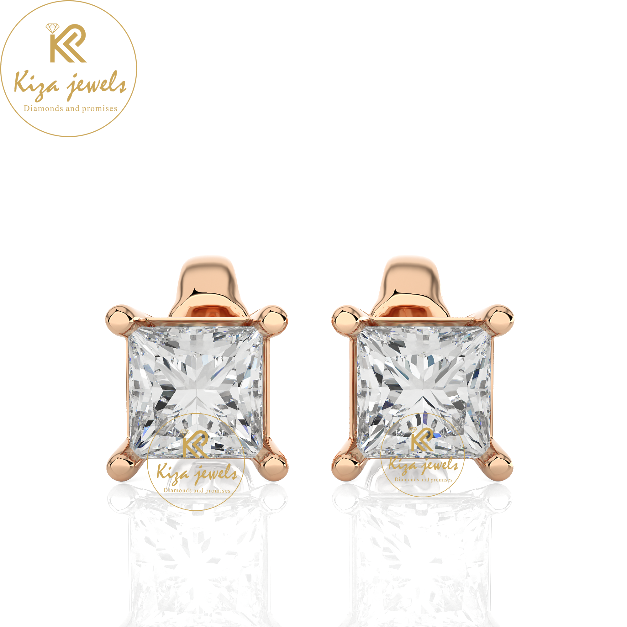 1.00 TDW Princess Cut Diamond Women's Stud Earring