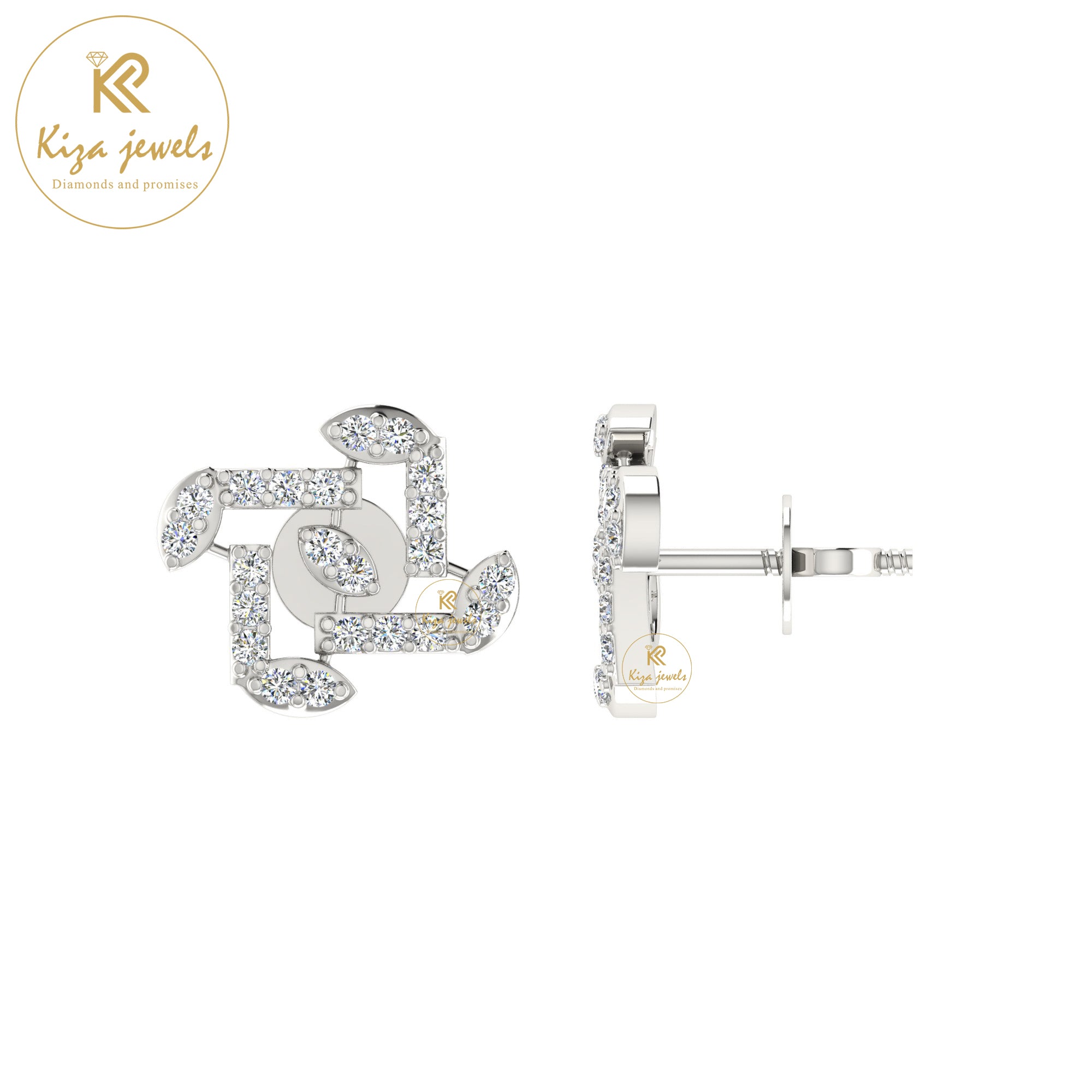 0.53 TDW Round Cut Diamond Women's Stud Earring