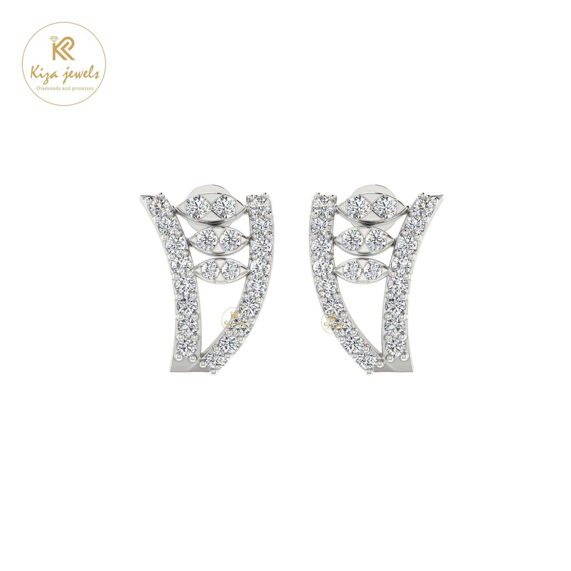 0.41 TDW Round Cut Diamond Stud Earring
