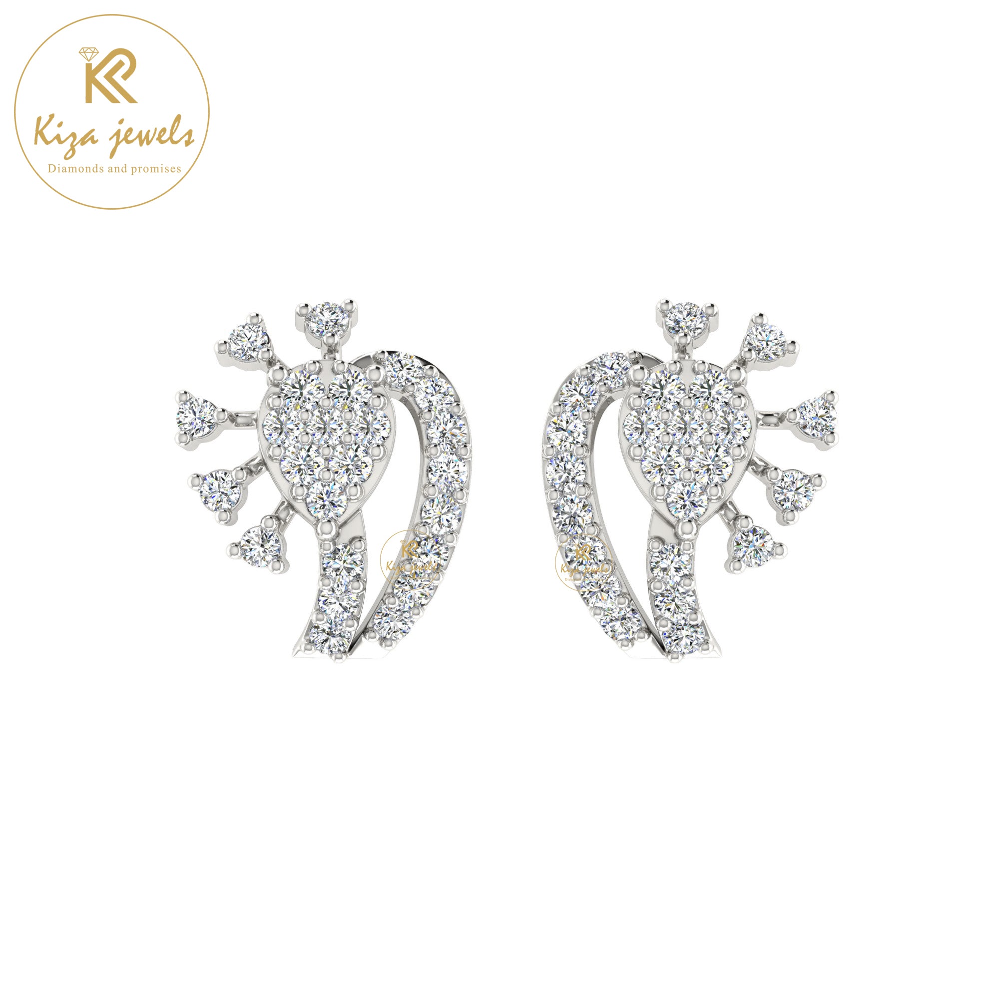 0.41 TDW Round Cut Diamond Women's Stud Earring