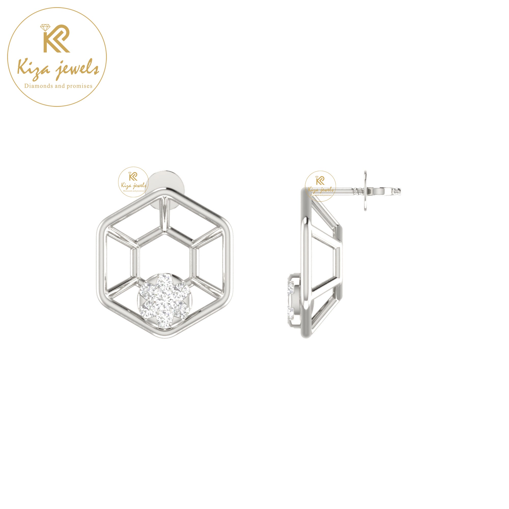 0.16 TDW Round Cut Diamond Women's Stud Earring