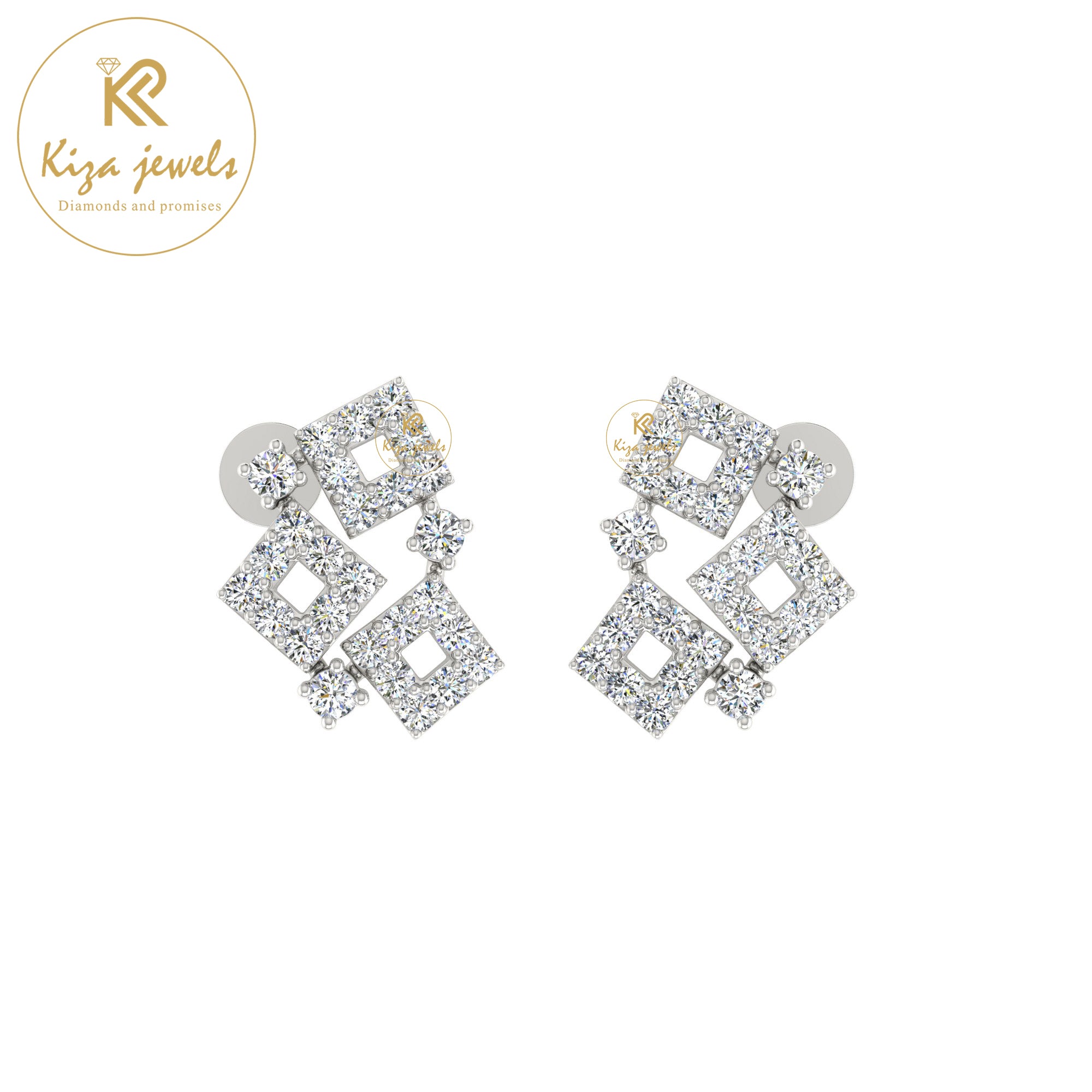 0.49 TDW Round Cut Diamond Women's Stud Earring