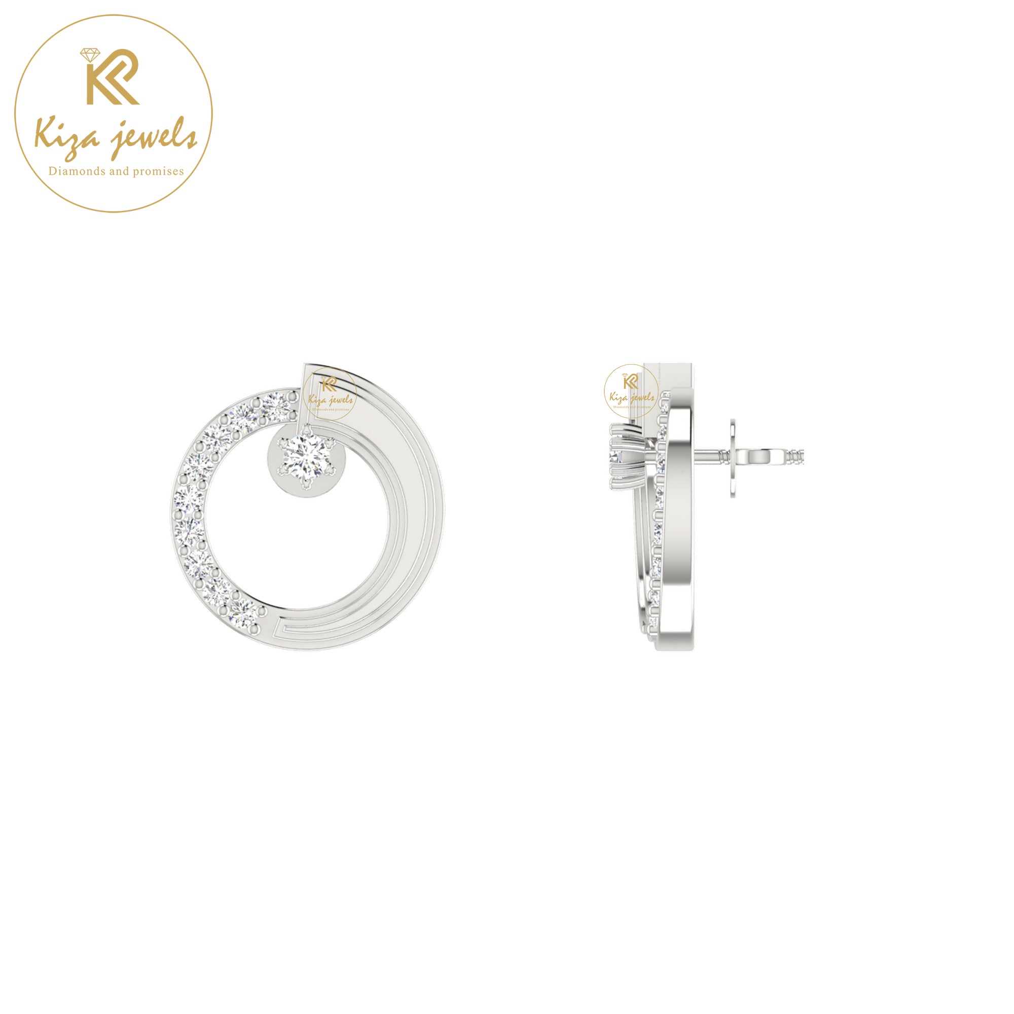 0.21 TDW Round Cut Diamond Women's Stud Earring