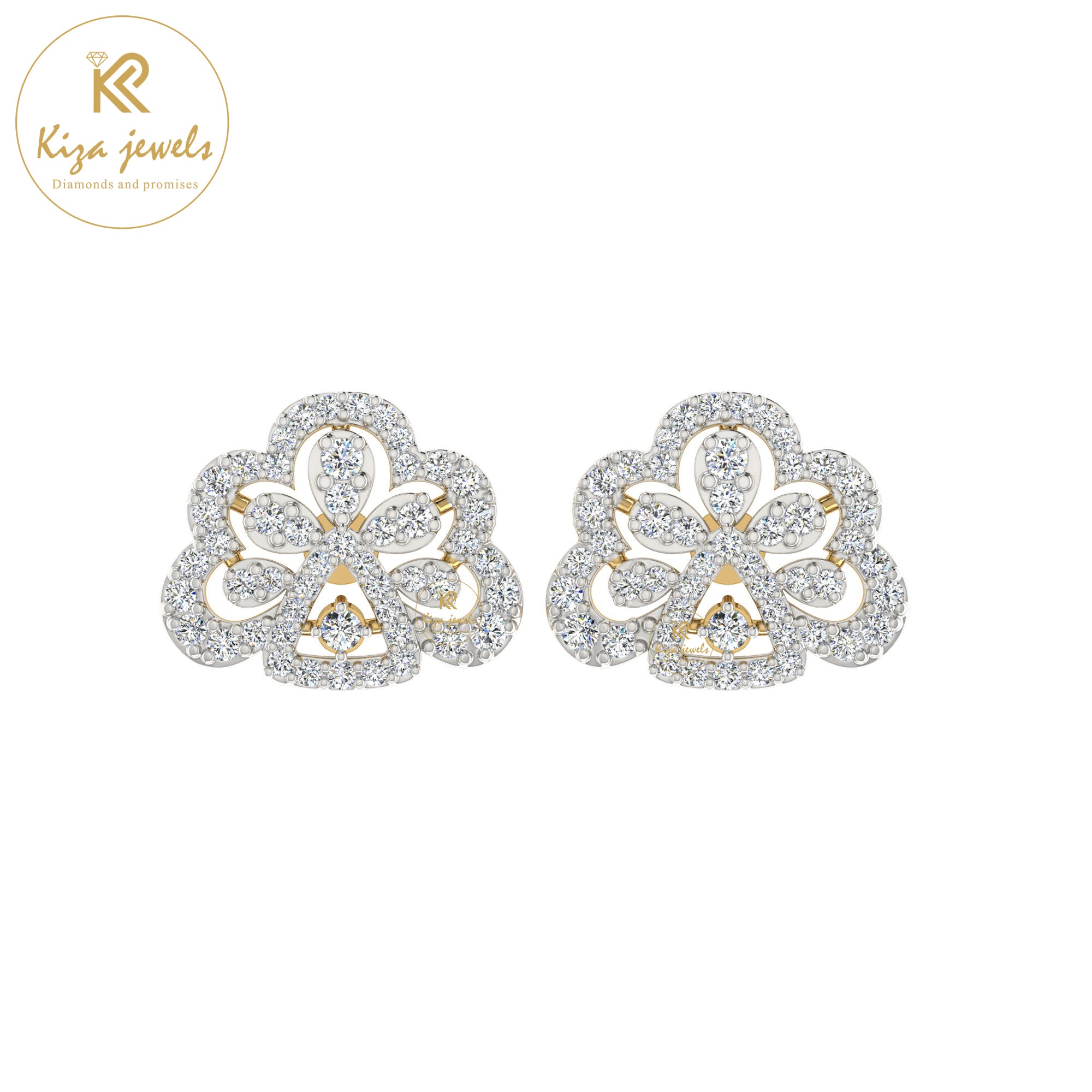 0.89 TDW Round Cut Diamond Women's Stud Earring