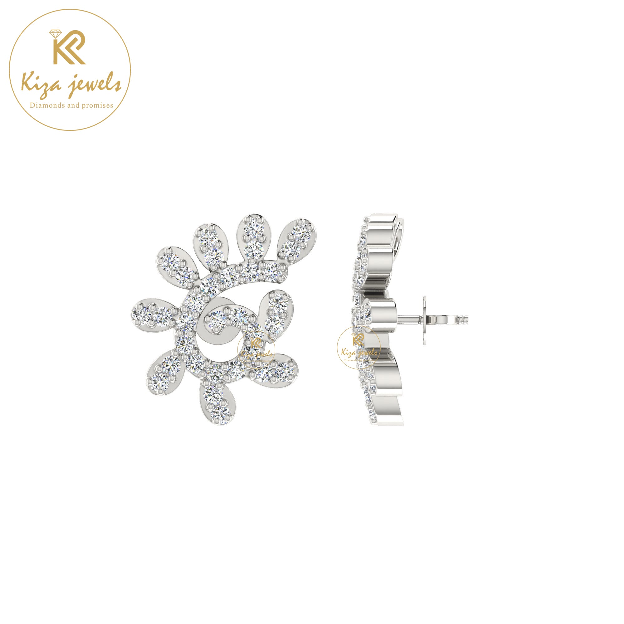 0.66 TDW Round Cut Diamond Women's Stud Earring