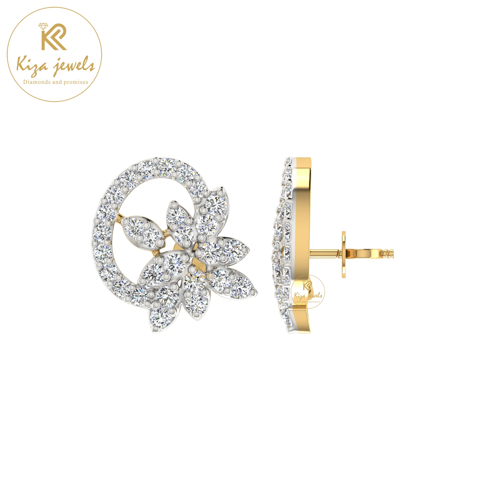 0.69 TDW Round Cut Diamond Women's Stud Earring