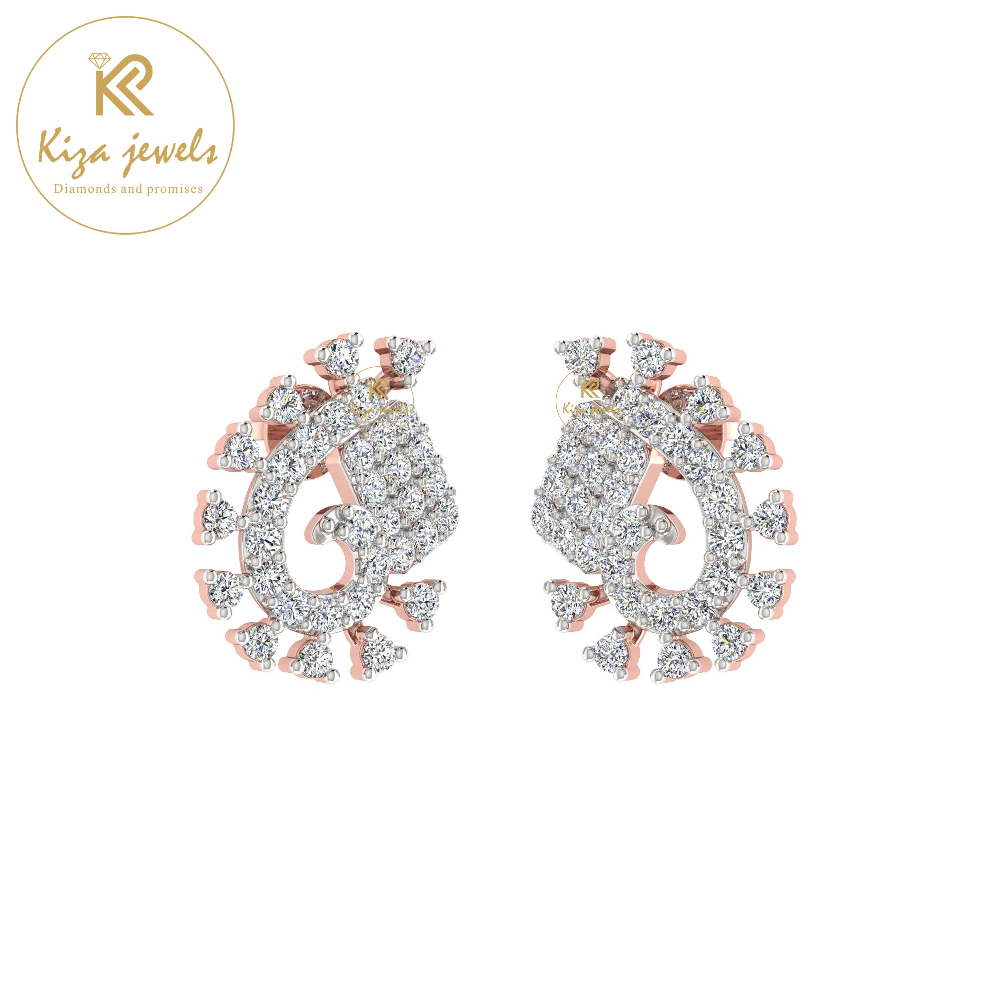 0.56 TDW Round Cut Diamond Women's Stud Earring