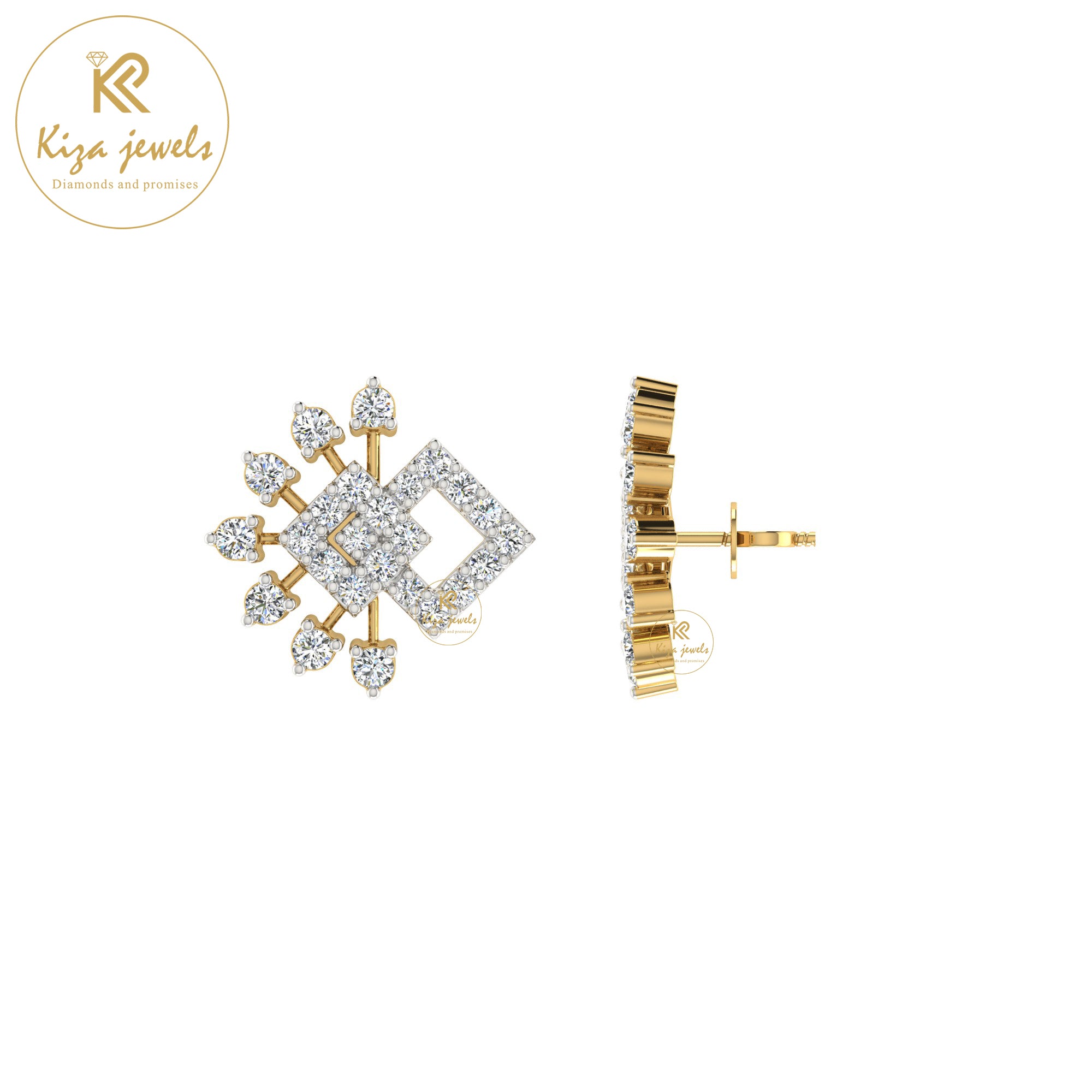 0.73 TDW Round Cut Diamond Stud Earring