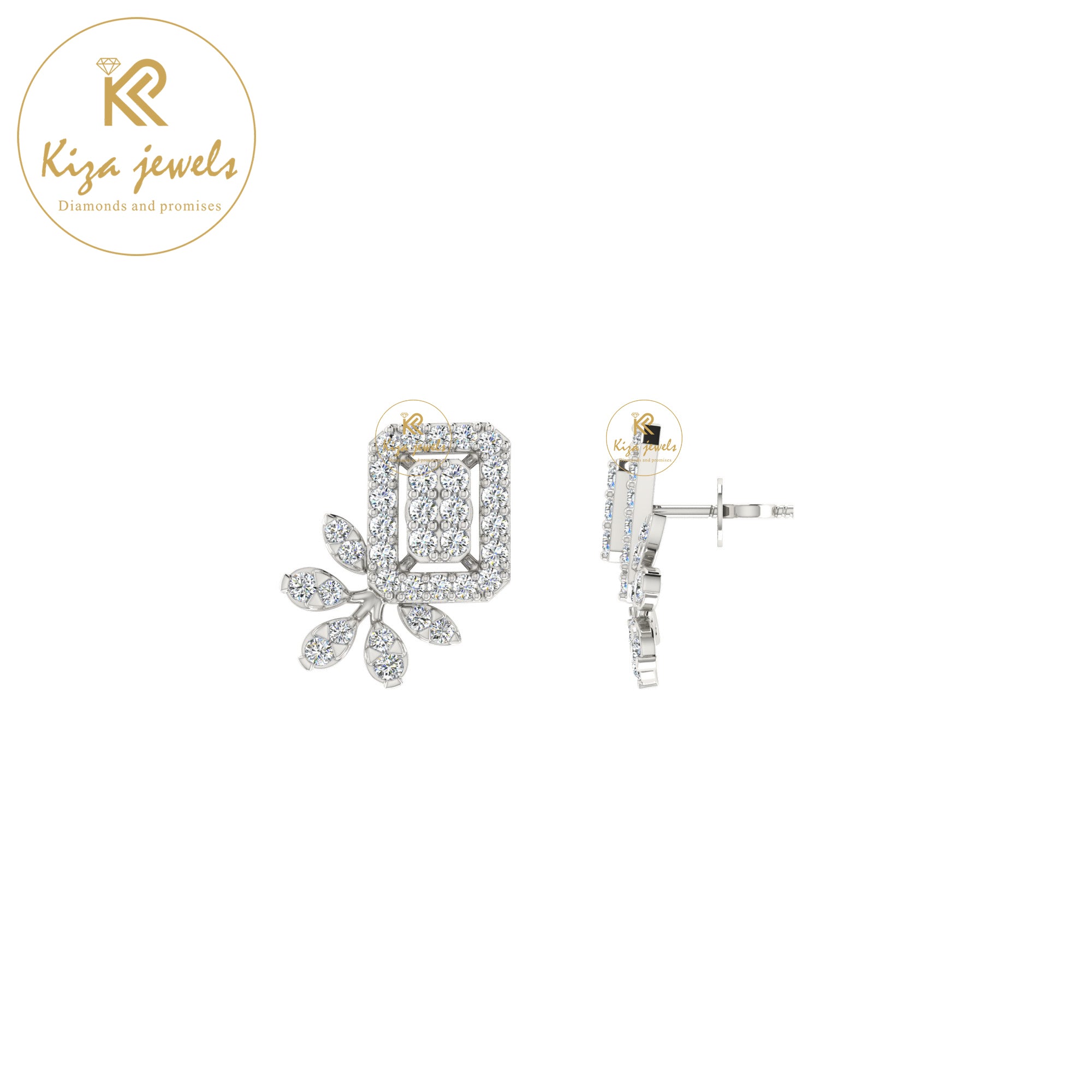 0.54 TDW Round Cut Diamond Women's Stud Earring