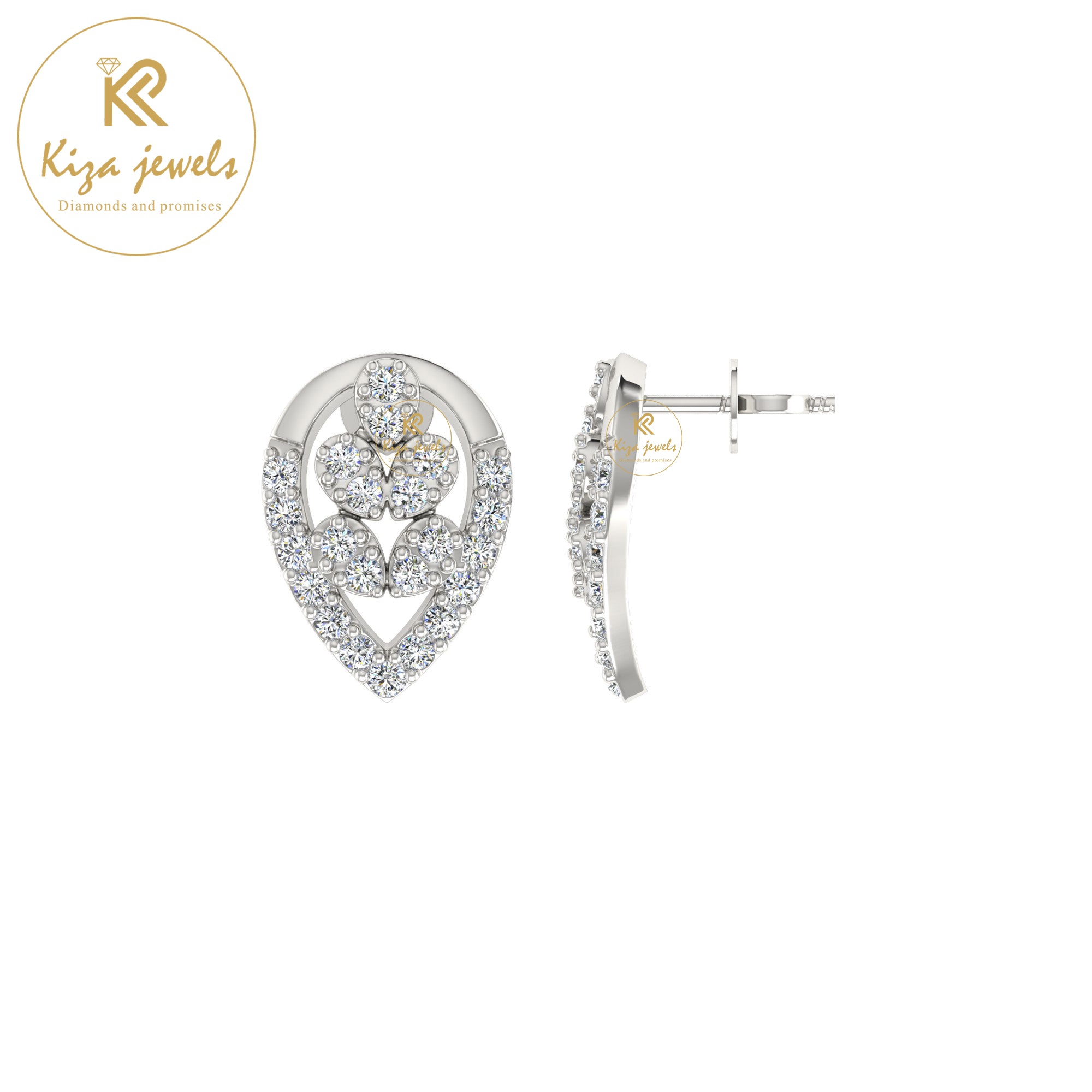 0.38 TDW Round Cut Diamond Women's tud Earring