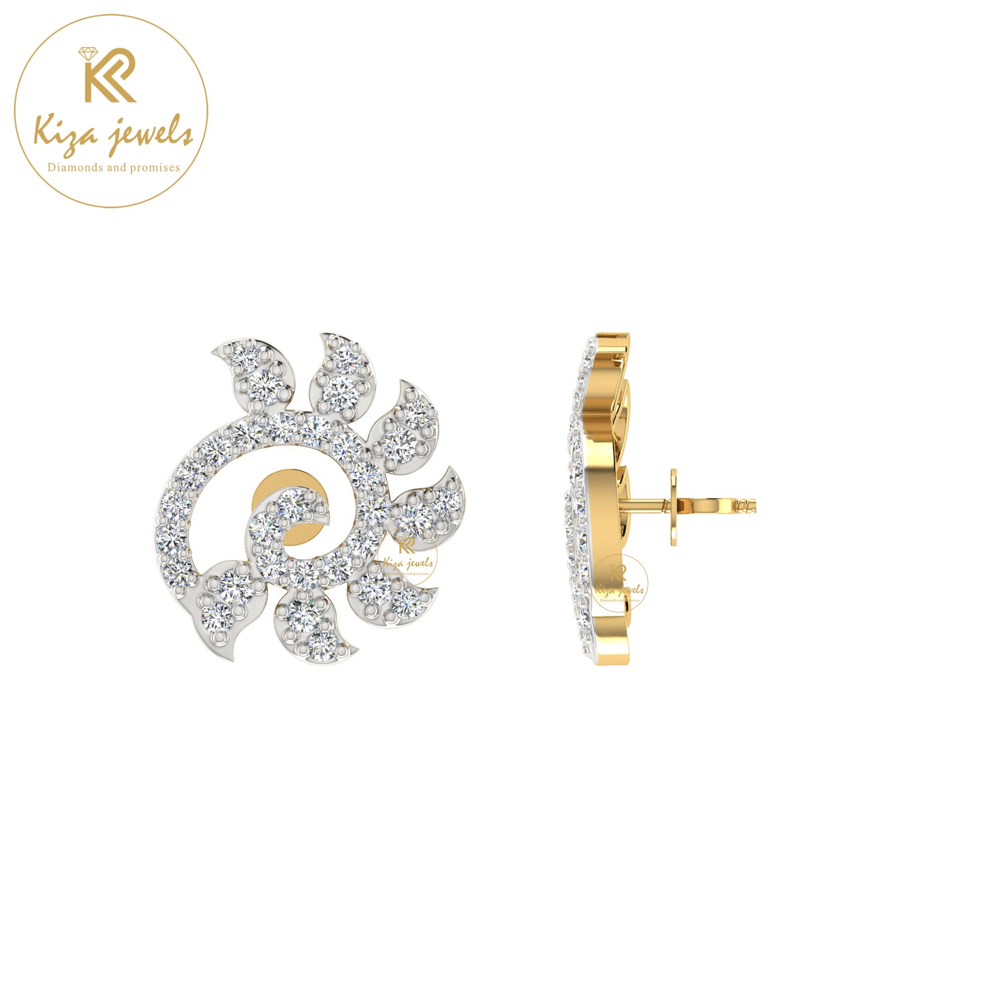 0.70 TDW Round Cut Diamond Stud Earring