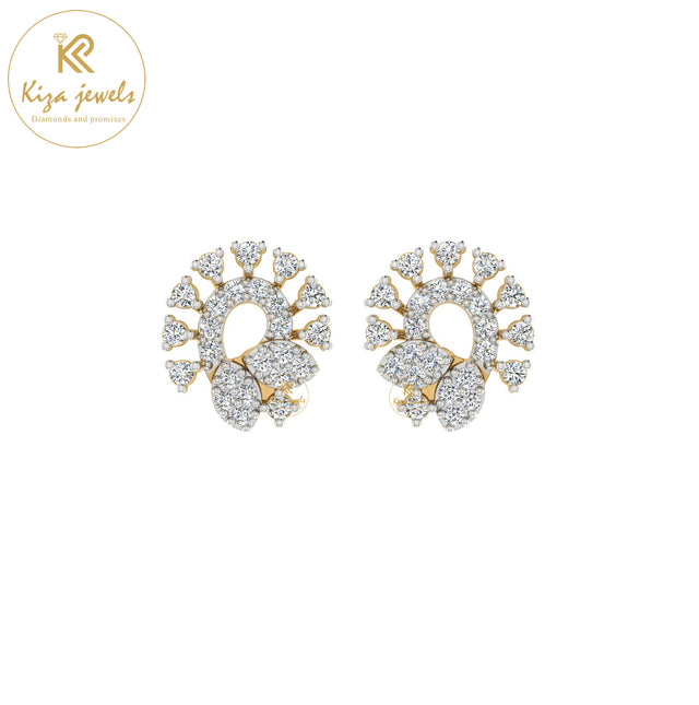 0.47 TDW Round Cut Diamond Stud Earring