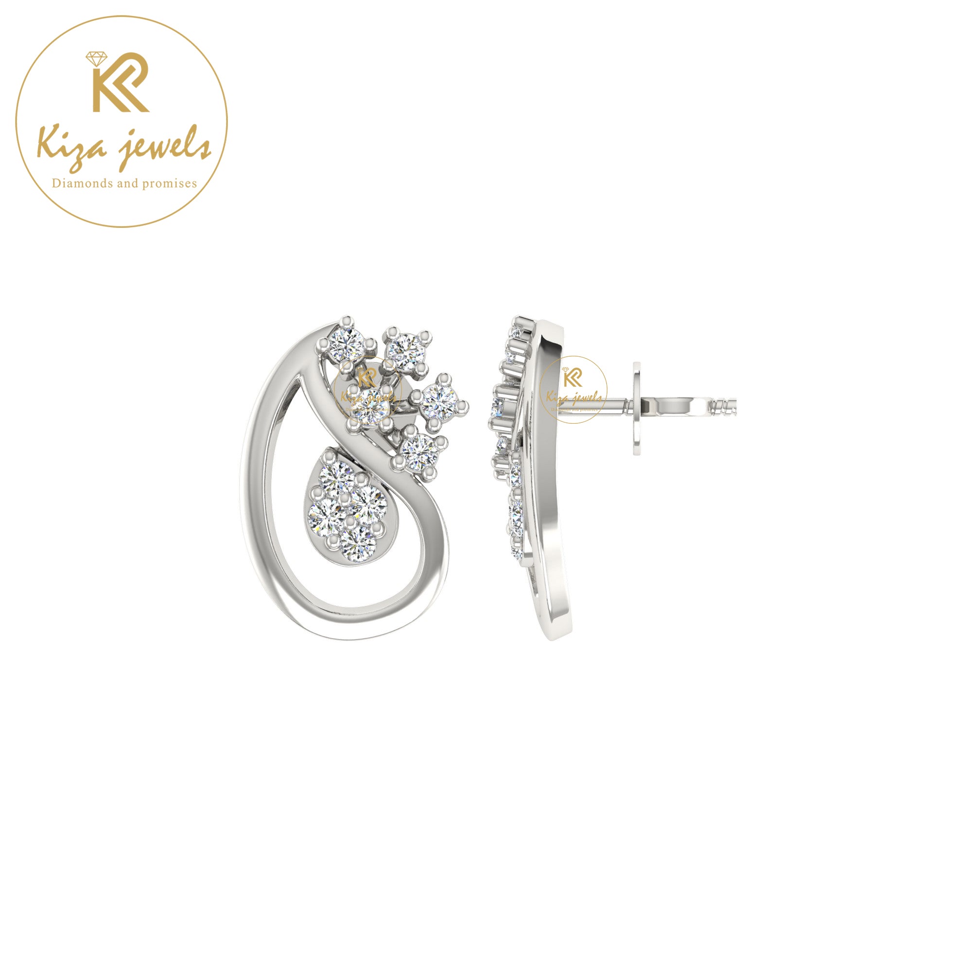 0.16 TDW Round Cut Diamond Women's Stud Earring