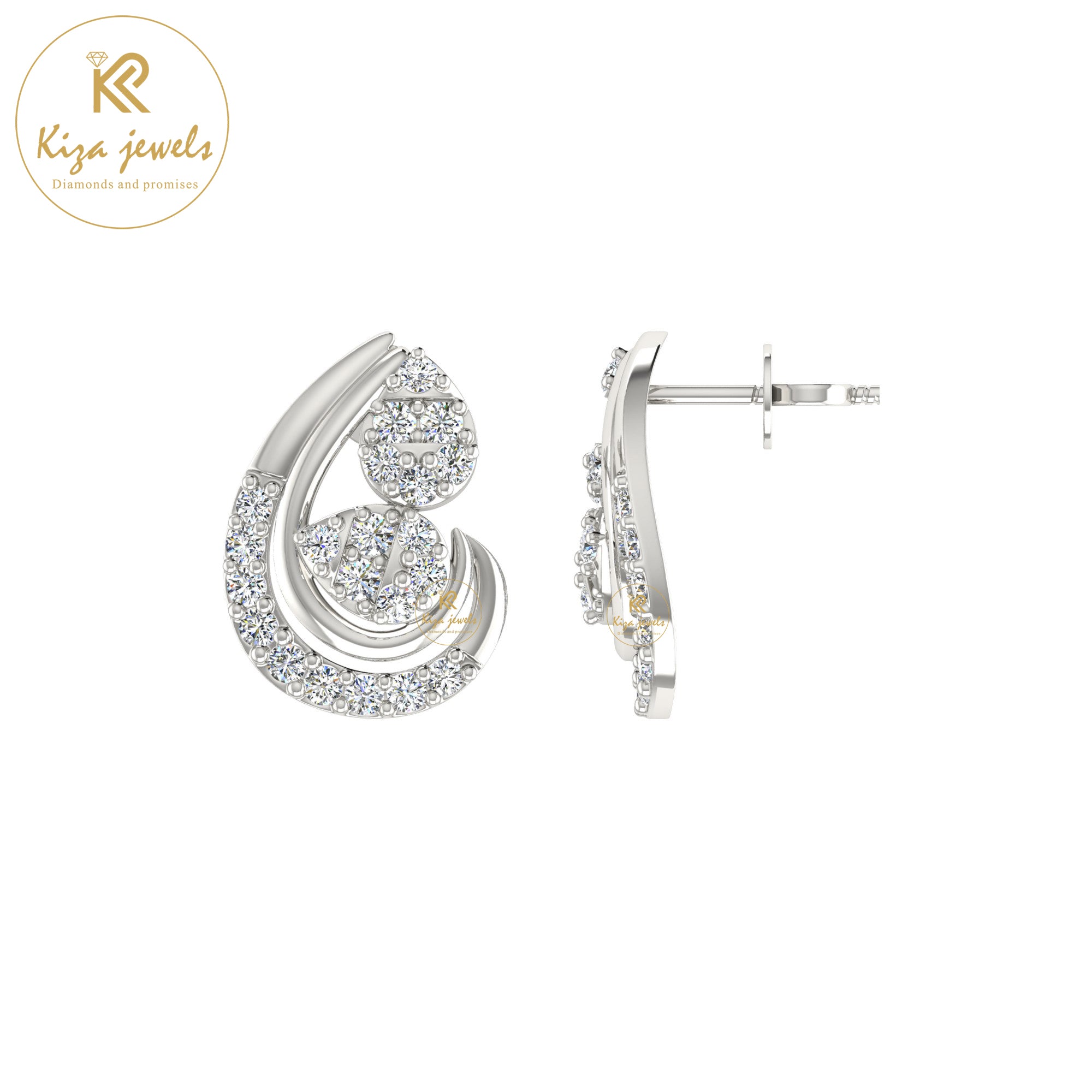 0.36 TDW Round Cut Diamond Women's Stud Earring