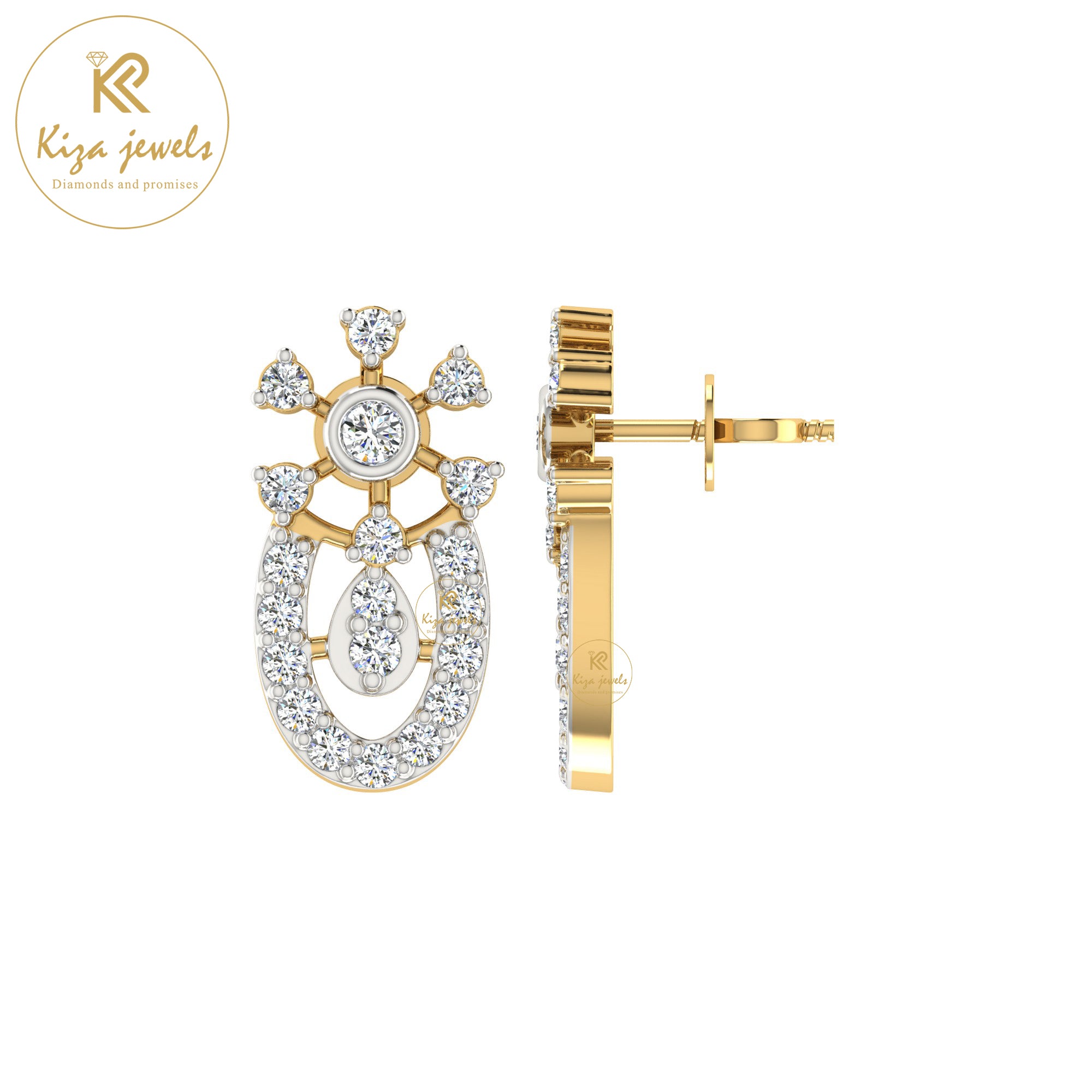 0.41 TDW Round Cut Diamond Women's Stud Earring