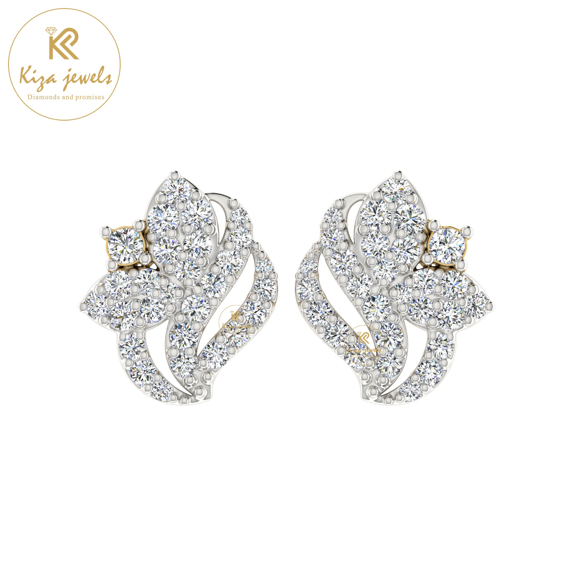 0.74 TDW Round Cut Diamond Women's Stud Earring