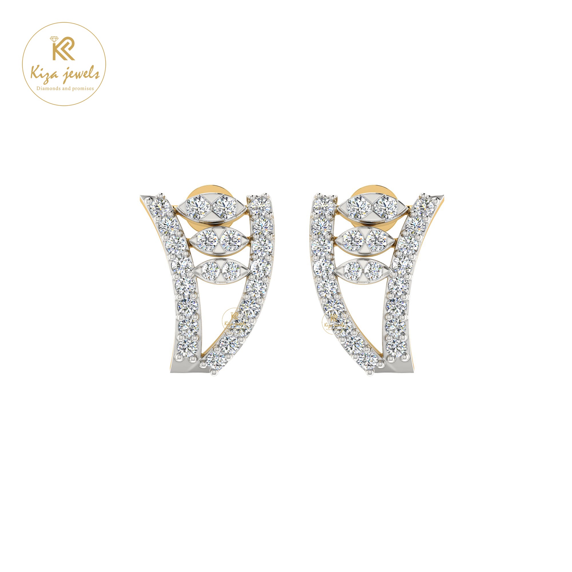 0.41 TDW Round Cut Diamond Stud Earring