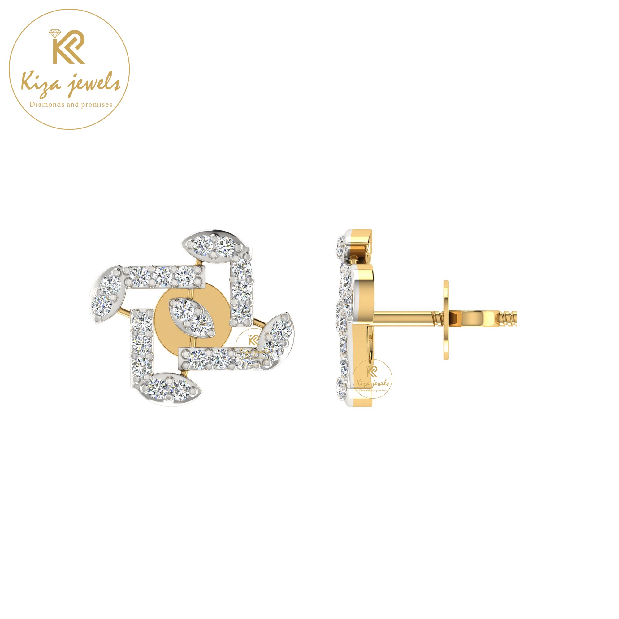0.53 TDW Round Cut Diamond Women's Stud Earring