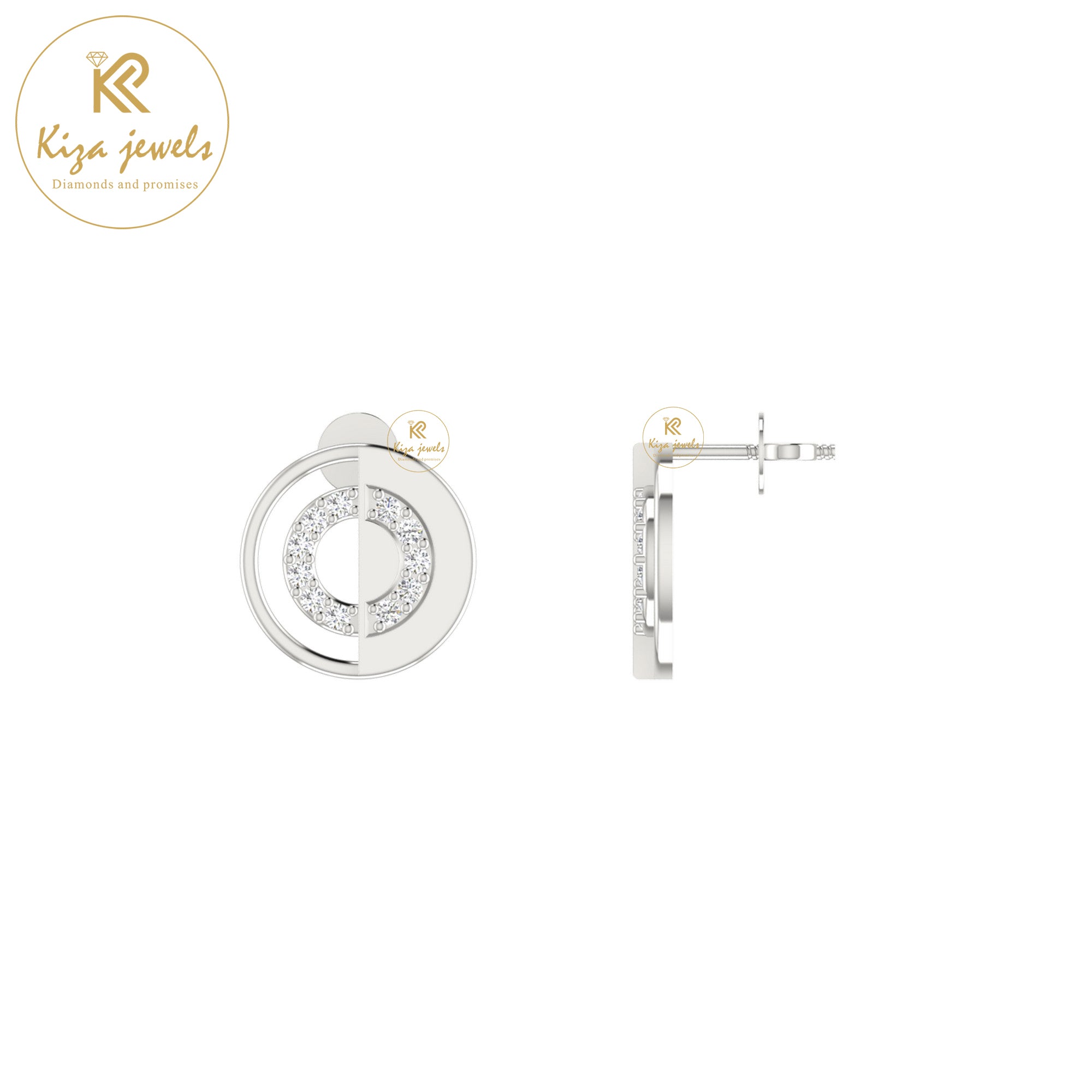 0.11 TDW Round Cut Diamond Women's Stud Earring