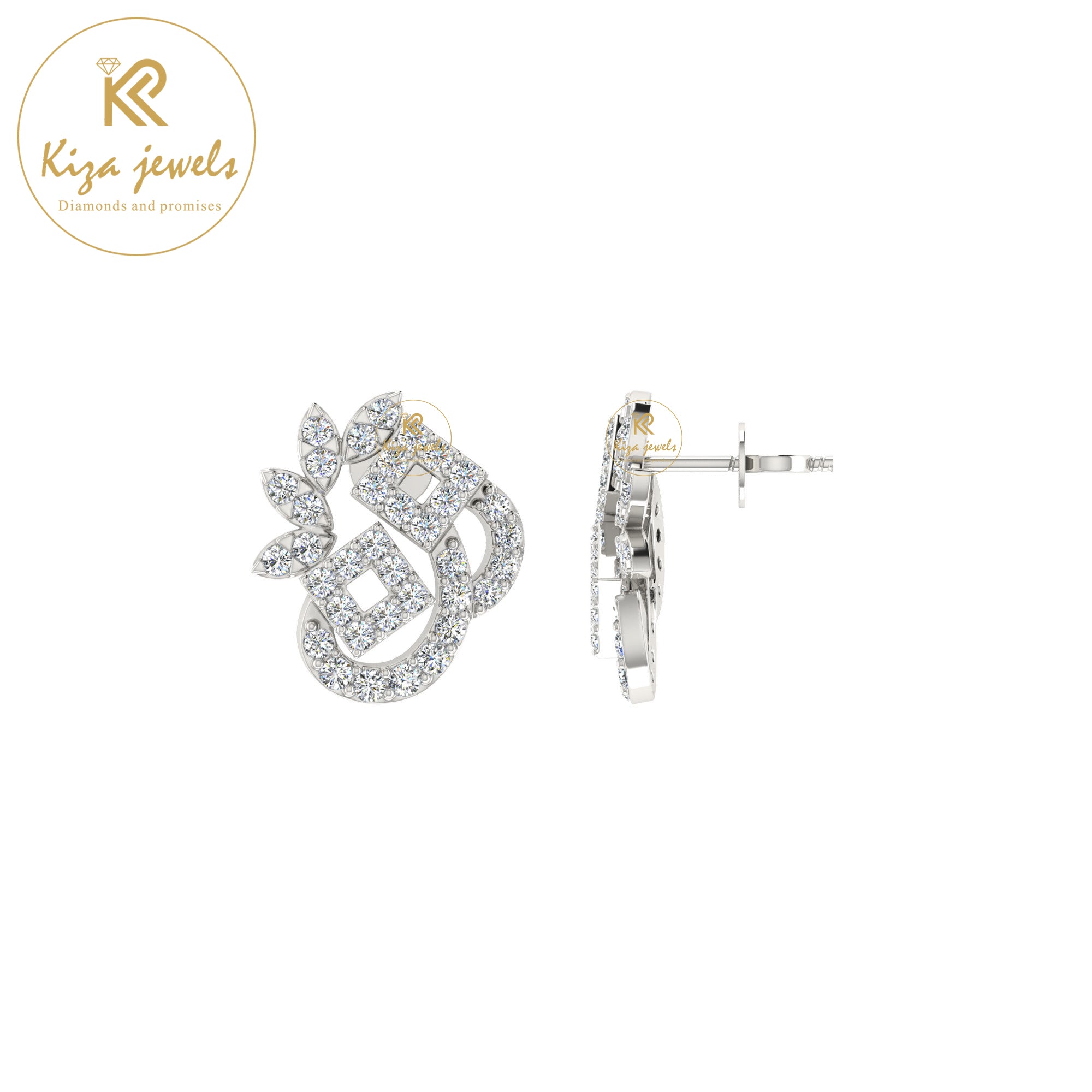 0.47 TDW Round Cut Diamond Women's stud Earring