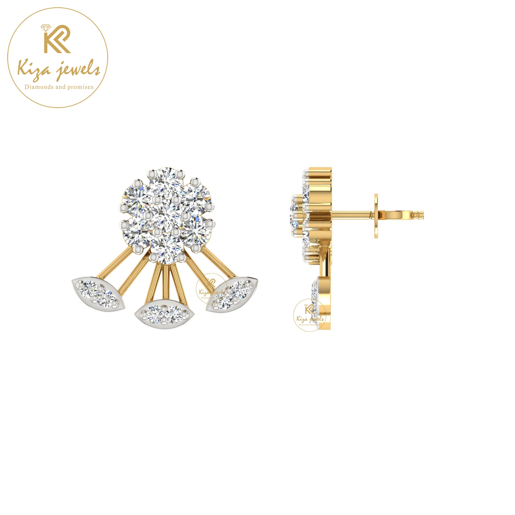 0.84 TDW Round Cut Diamond Women's Stud Earring