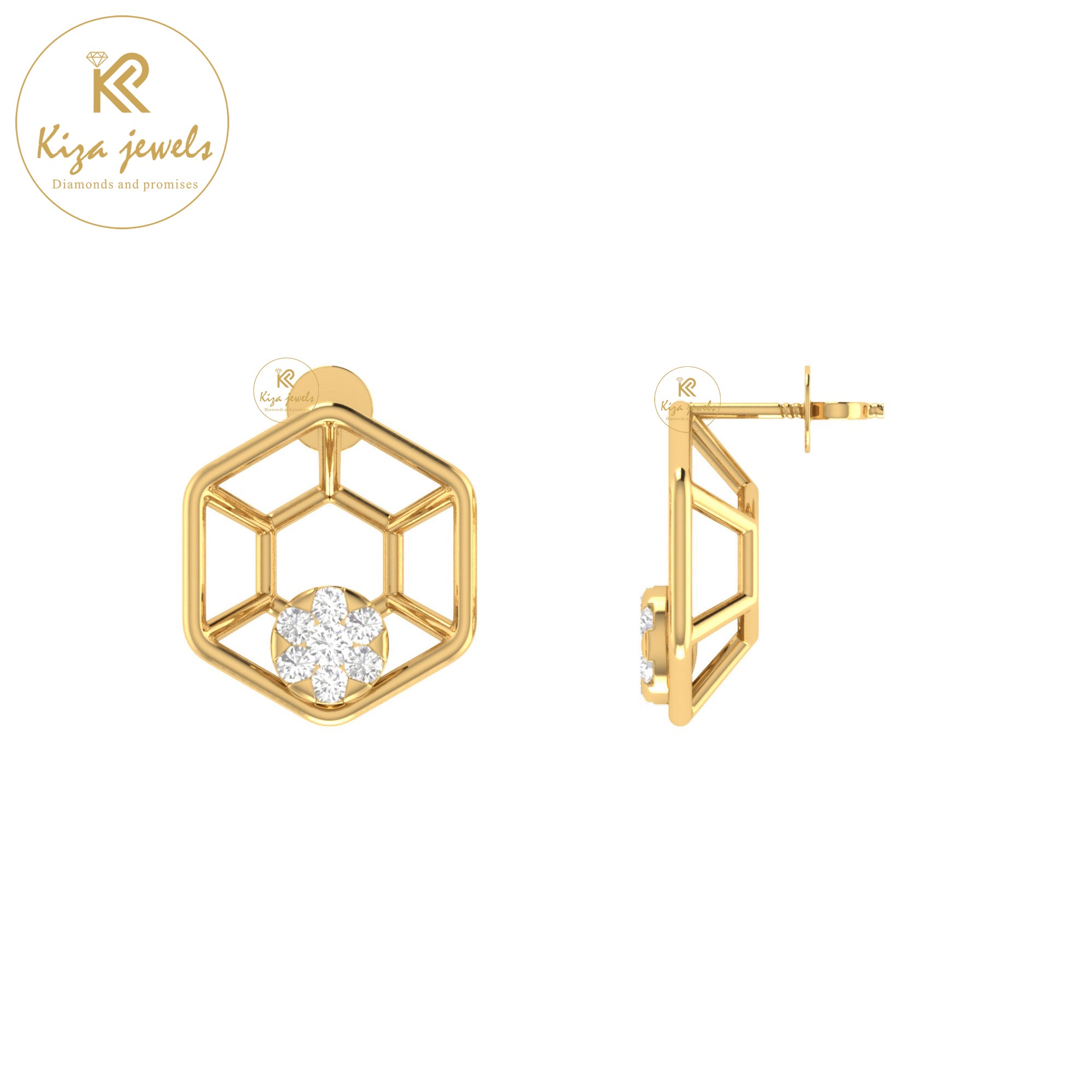 0.16 TDW Round Cut Diamond Women's Stud Earring