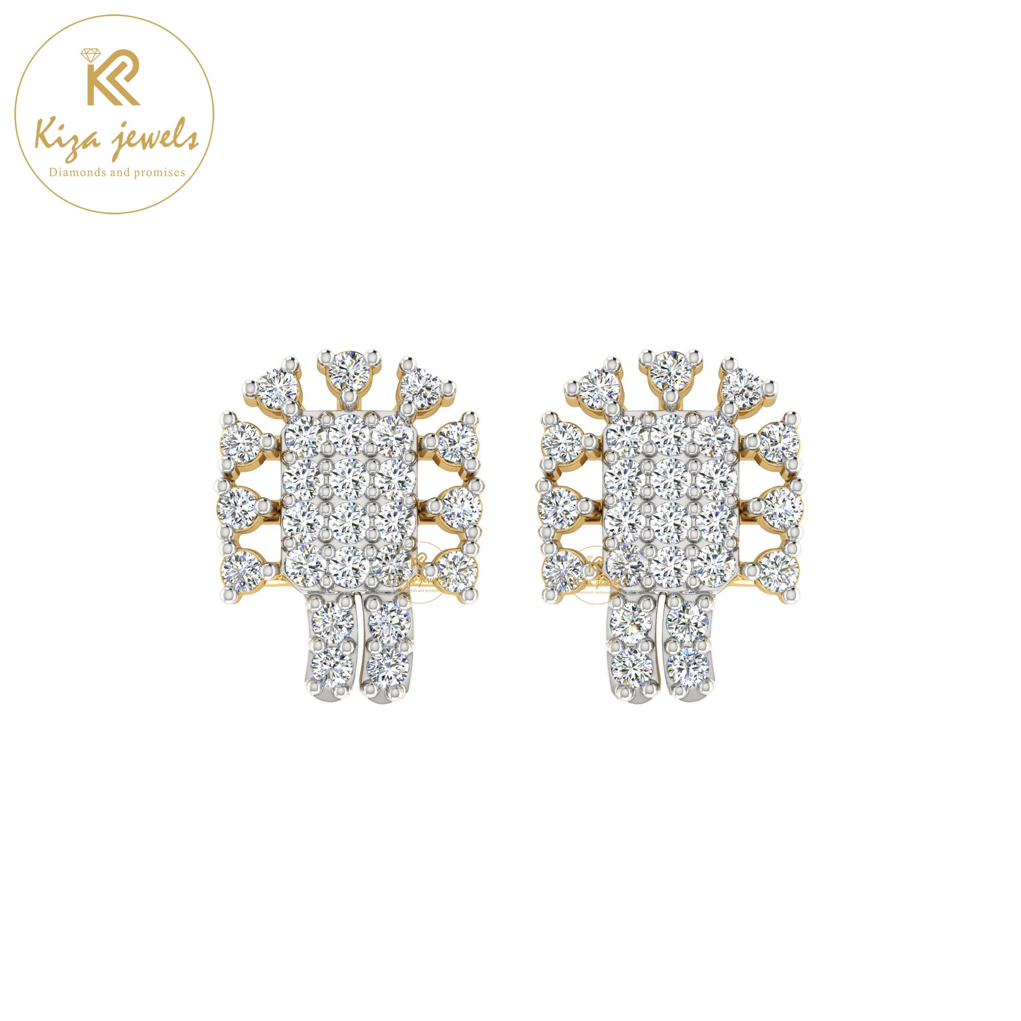 0.41 TDW Round Cut Diamond Women's Stud Earring