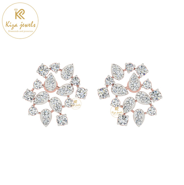 1.191 TDW Round Cut Diamond Women's Stud Earring