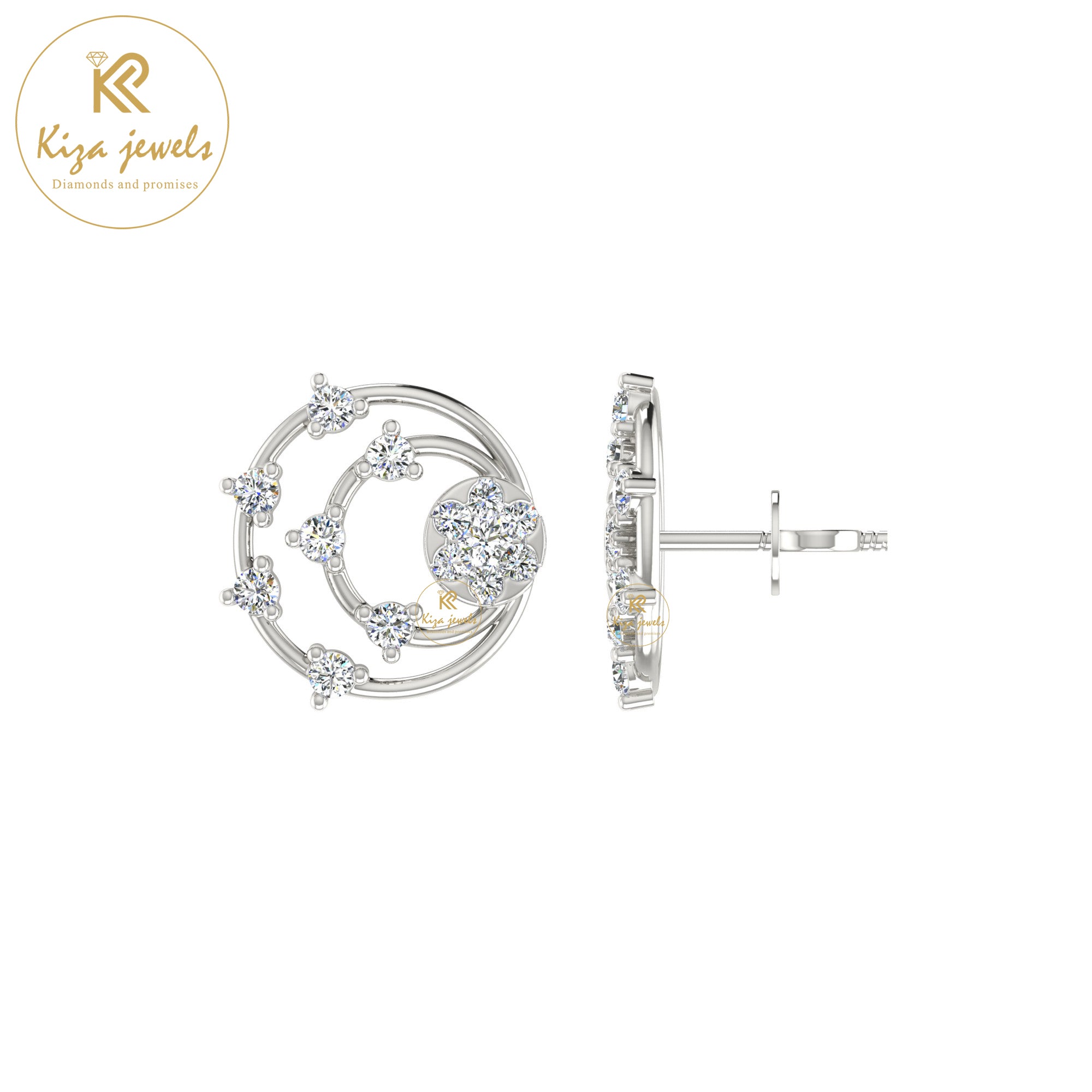 0.32 TDW Round Cut Diamond Women's Stud Earring
