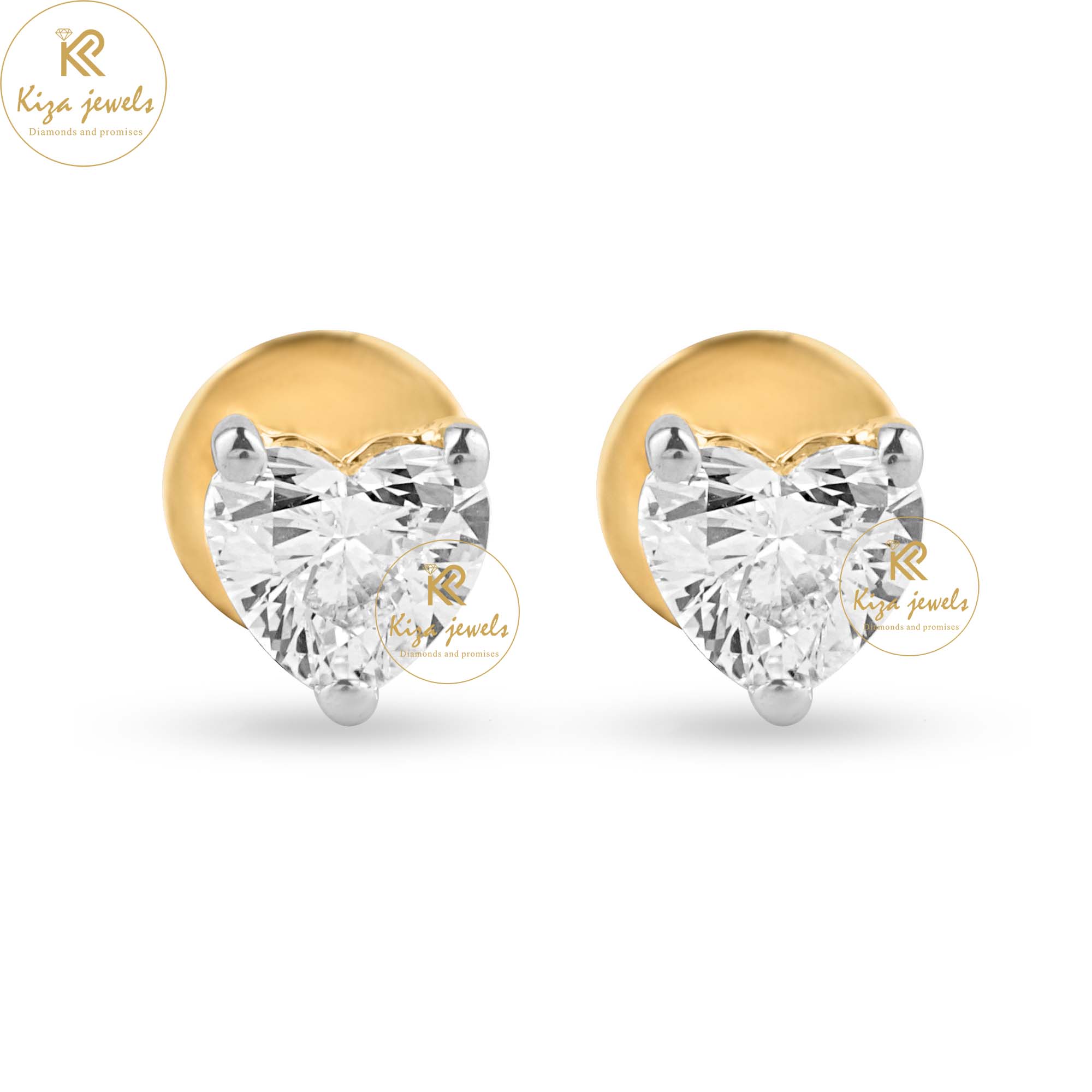 0.33 TDW Heart Cut Diamond Stud Earring