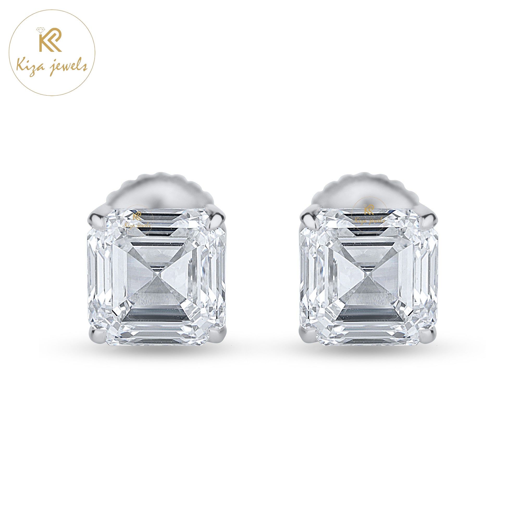 1.60 TDW Asscher Cut Diamond Stud Earring