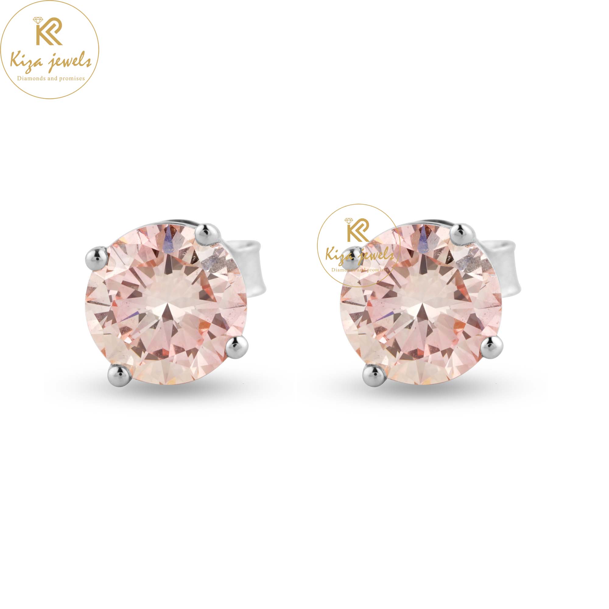 1.64 TDW F.P.Round Cut Diamond Stud Earring