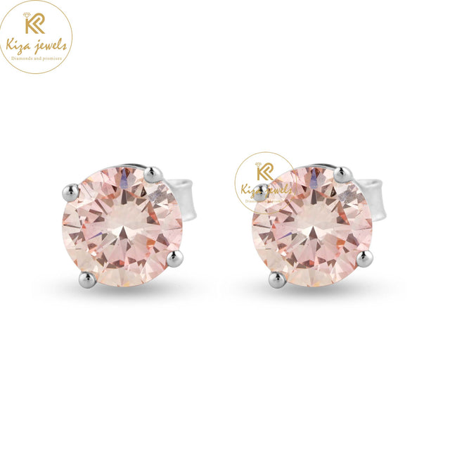 1.64 TDW F.P.Round Cut Diamond Stud Earring