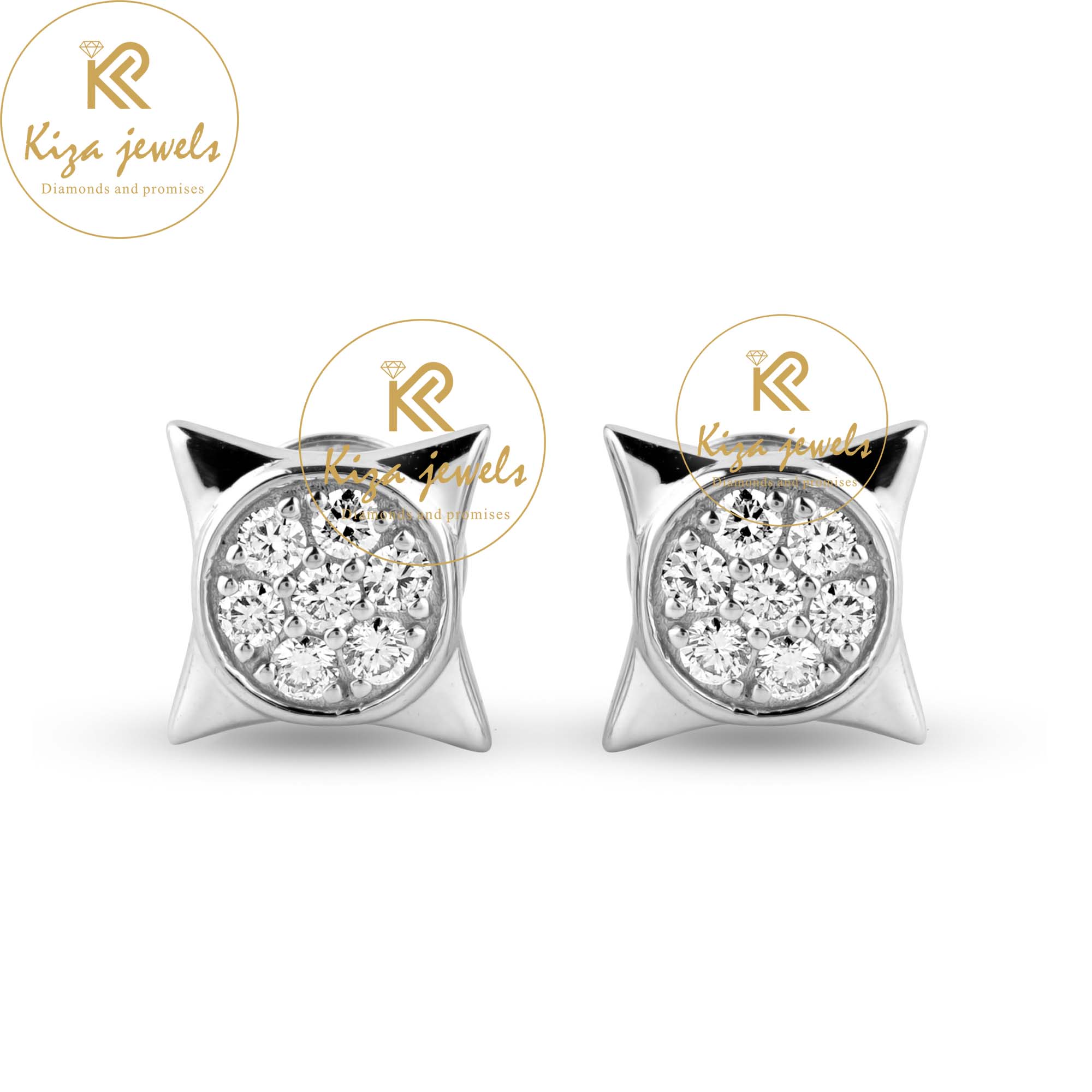 0.196 TDW Round Cut Diamond Stud Earring