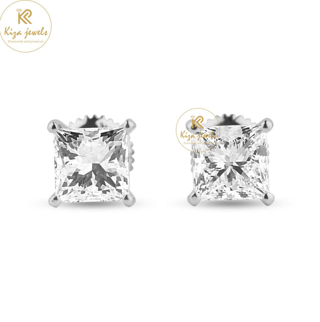 0.55 TDW Princess Cut Diamond Stud Earring