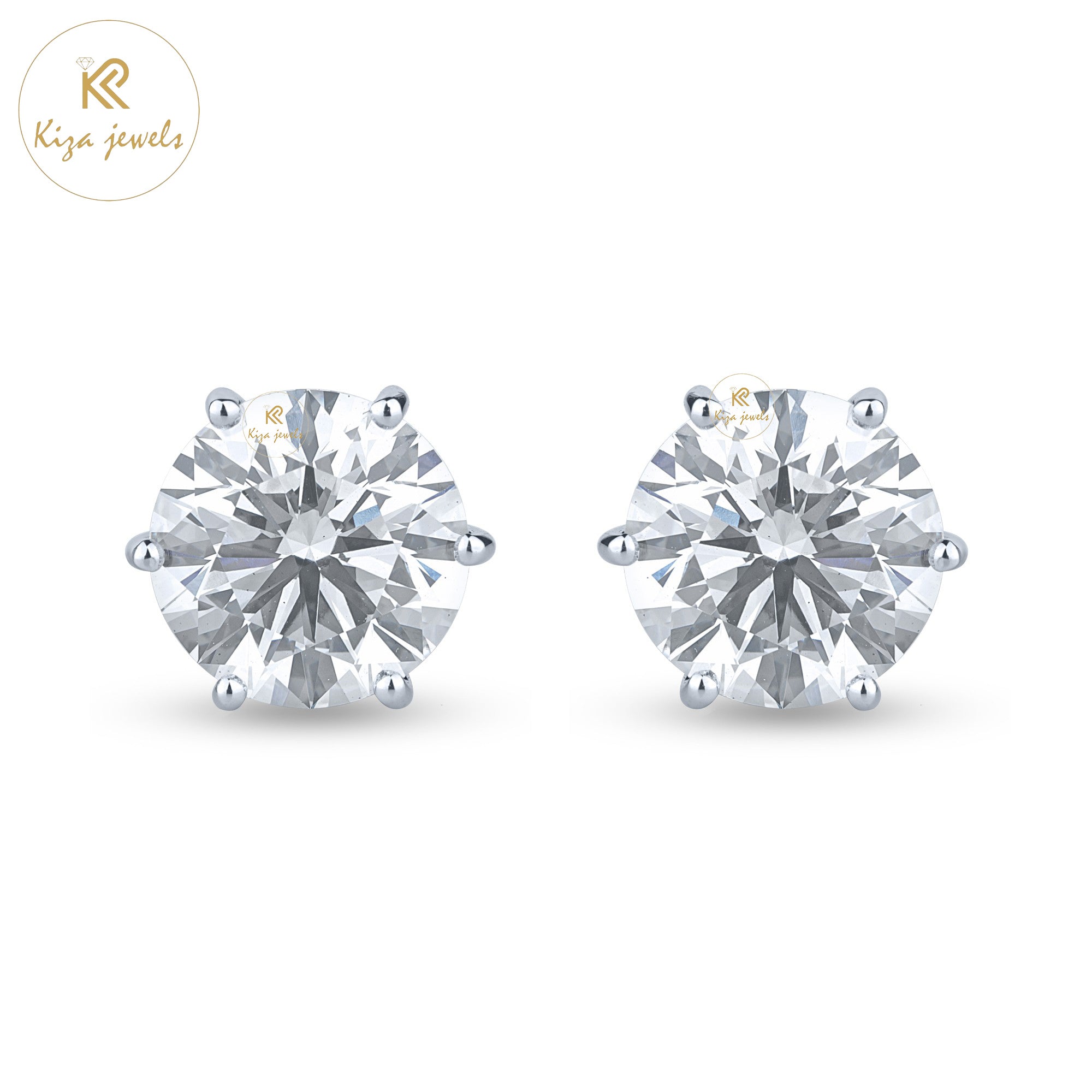 2.38 TDW Round Cut Diamond Stud Earring