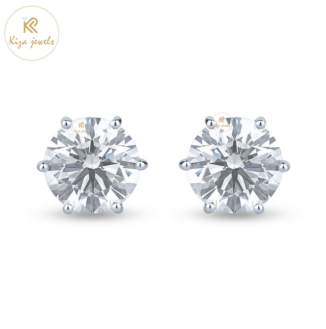 2.38 TDW Round Cut Diamond Stud Earring