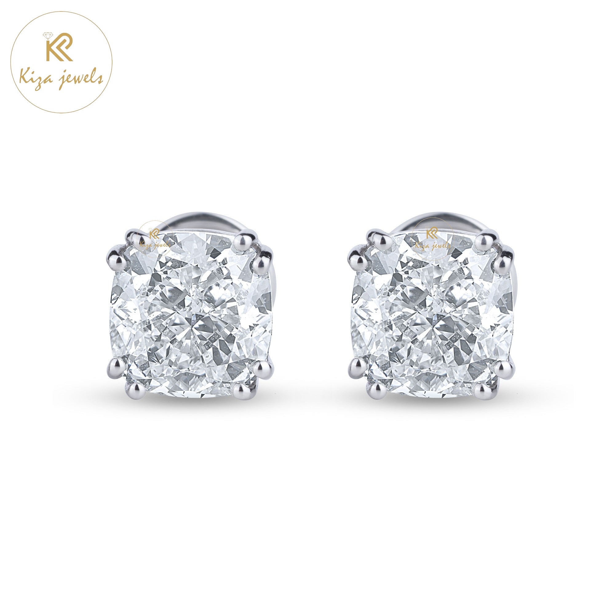 2.24 TDW Cushion Cut Diamond Stud Earring