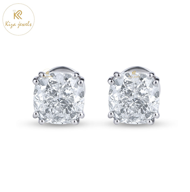 2.24 TDW Cushion Cut Diamond Stud Earring