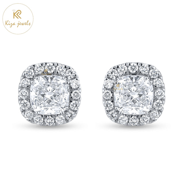 2.66 TDW Cushiom & Round Cut Diamond Stud Earring